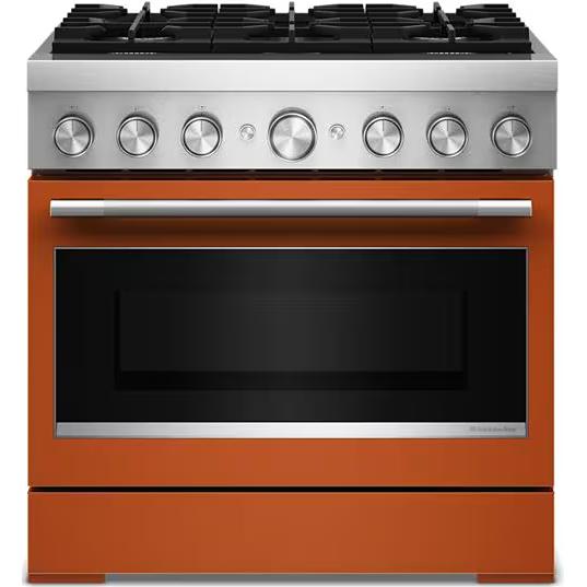 KitchenAid 36-inch Freestanding Commercial-Style Dual-Fuel Range KFDS936SSC IMAGE 1