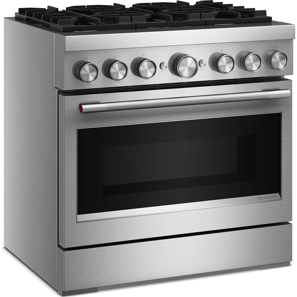 KitchenAid 36-inch, 5.1 cu. ft. Freestanding Commercial-Style Dual-Fuel Range with Even-Heat™ True Convection KFDS936SSS IMAGE 4
