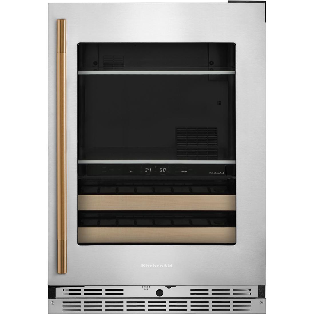 KitchenAid 4.89 cu. ft. Undercounter Beverage Center with Two Zones KUBR524SPS IMAGE 1