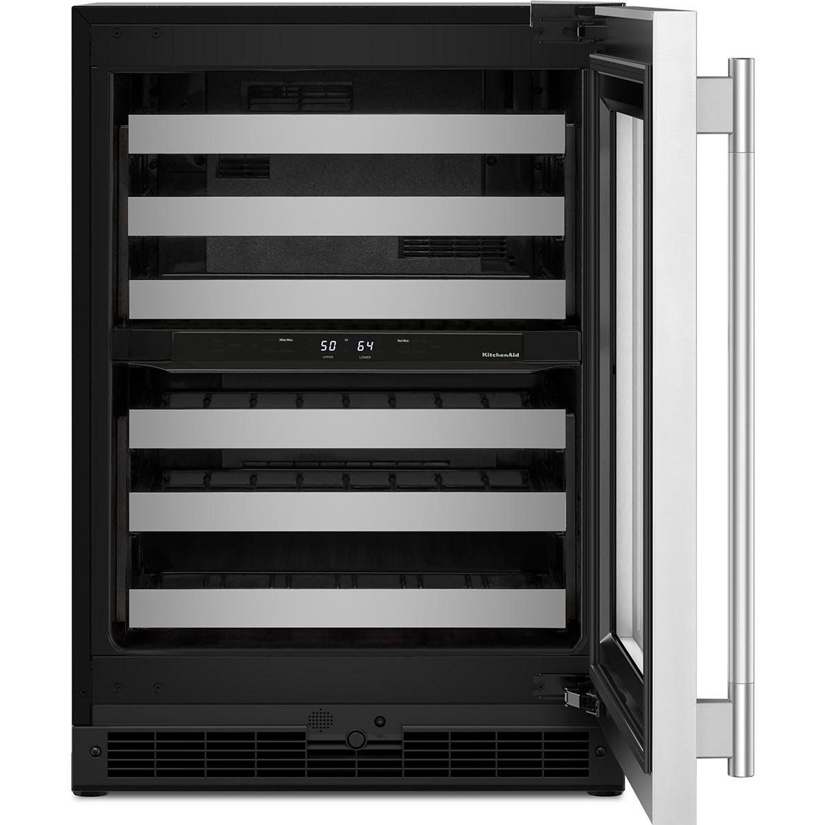 KitchenAid 46-Bottle Undercounter Wine Cellar with Full-Extension Metal-Front Racks KUWR324SSB IMAGE 3