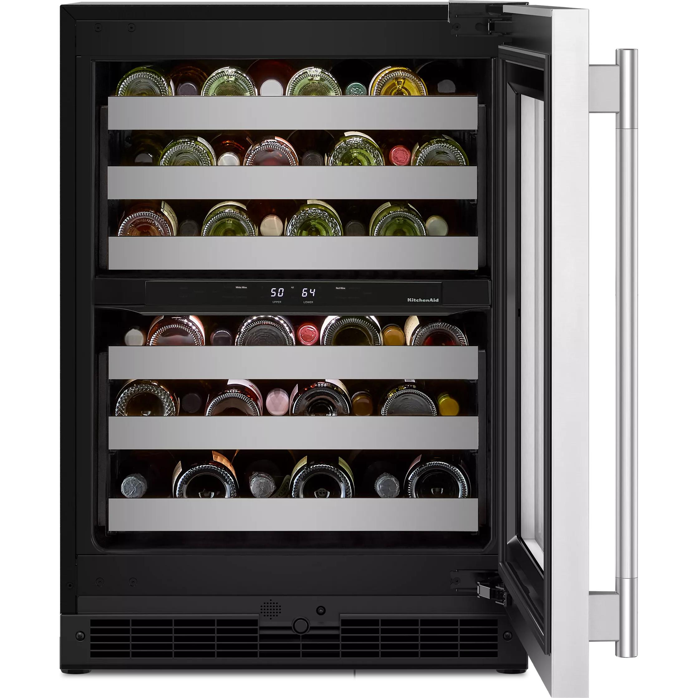 KitchenAid 46-Bottle Undercounter Wine Cellar with Full-Extension Metal-Front Racks KUWR324SSB IMAGE 7