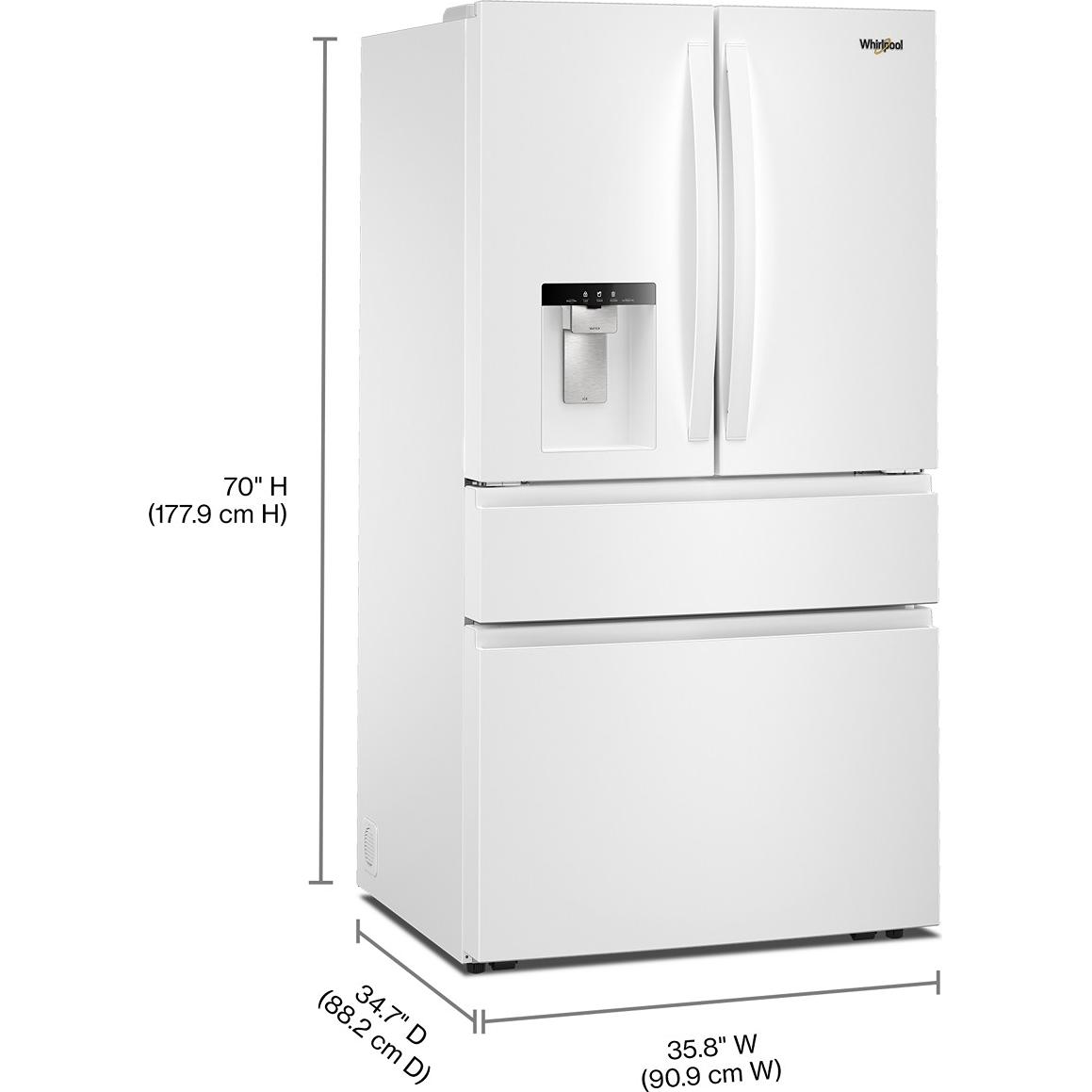 Whirlpool 36-inch French 4-Door Refrigerator with Water and Ice Dispensing System WRMF3636SW IMAGE 8