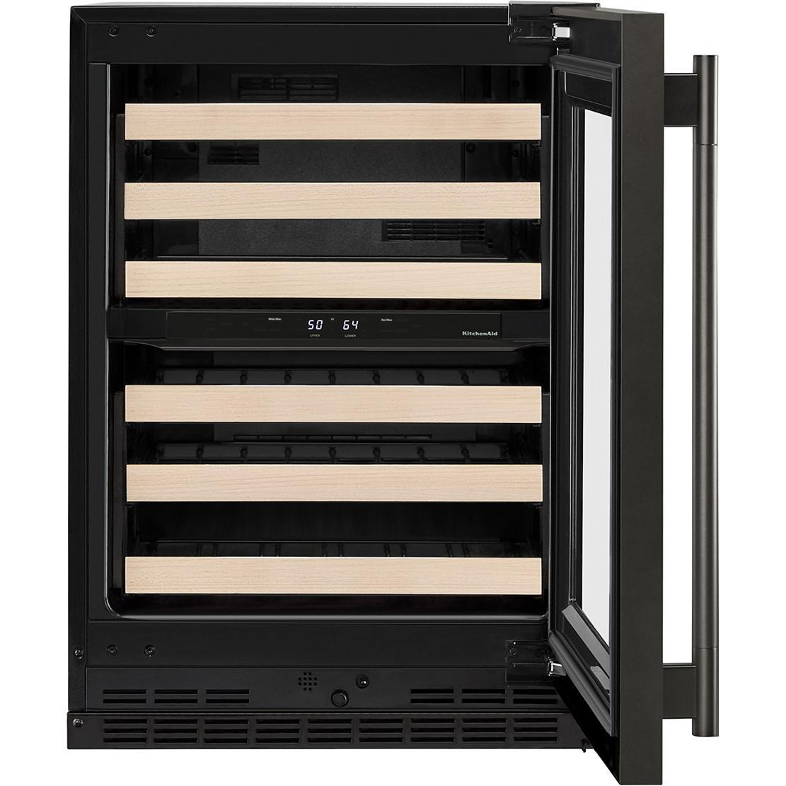 KitchenAid 46-Bottle Undercounter Wine Cellar with Full-Extension Wood-Front Racks KUWR524SBE IMAGE 2