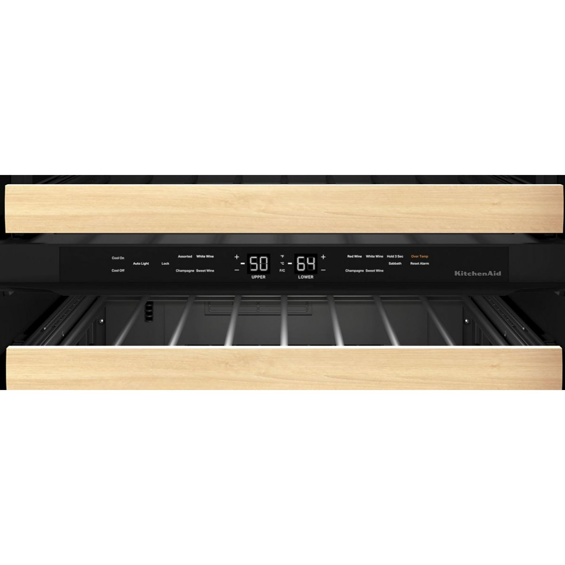 KitchenAid 46-Bottle Undercounter Wine Cellar with Full-Extension Wood-Front Racks KUWR524SBE IMAGE 4