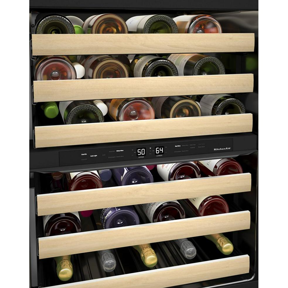 KitchenAid 46-Bottle Undercounter Wine Cellar with Full-Extension Wood-Front Racks KUWR524SBE IMAGE 5