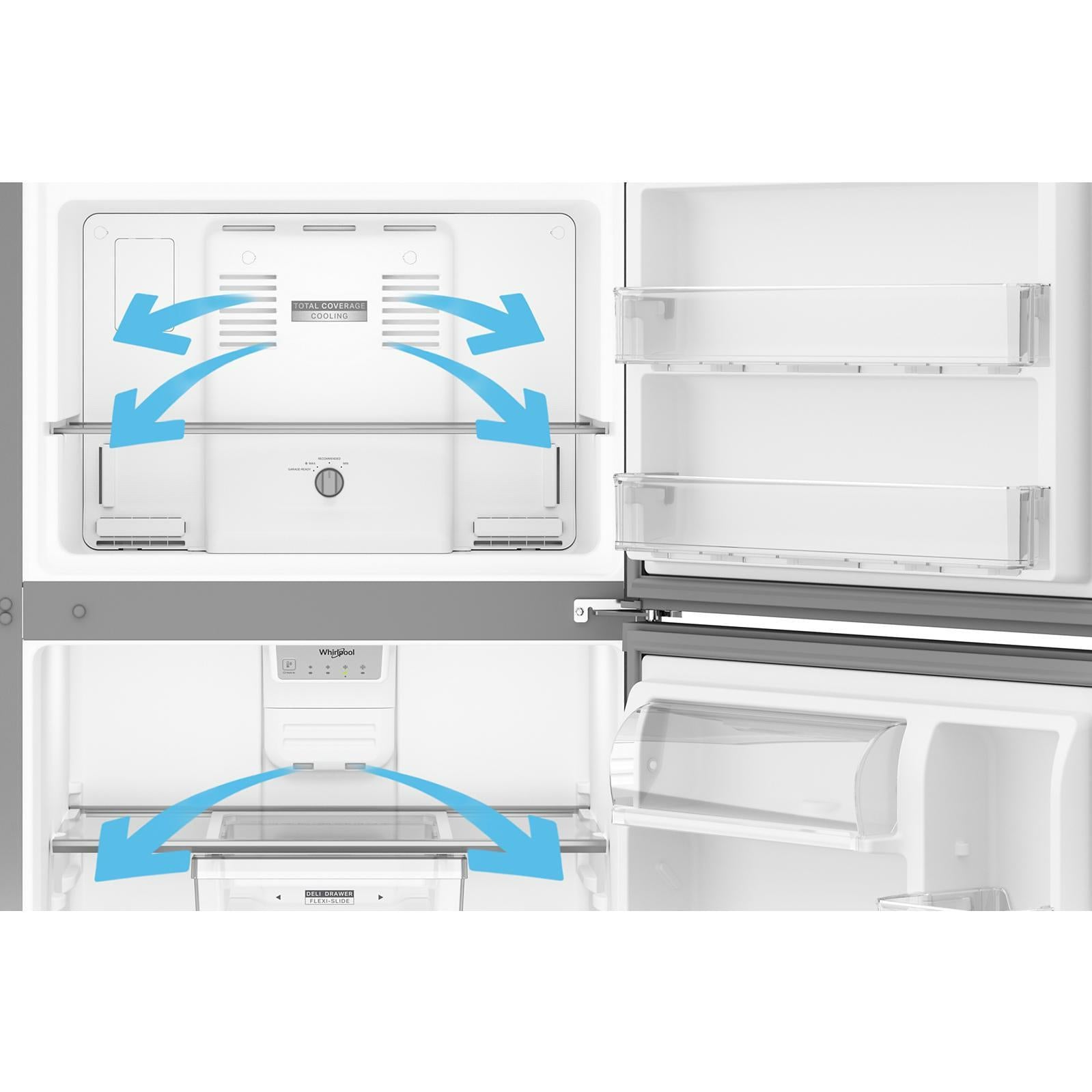 Whirlpool 29.5-inch, 19 Cu. Ft. Top Freezer Refrigerator with Total Coverage Cooling WRTX5419SZ IMAGE 13