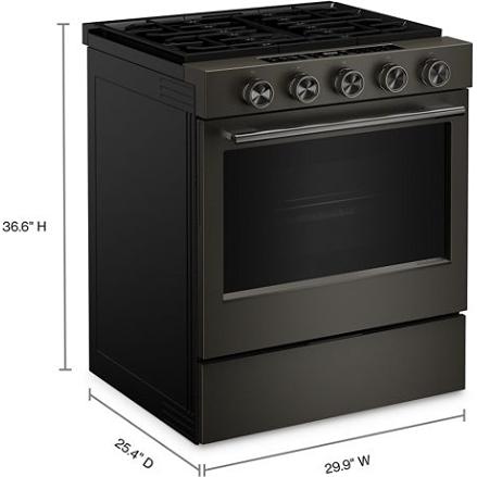 KitchenAid 30-inch Smart Slide-in Gas Range with Convection Cooking Modes and 2-in-1 Burner KSGS530SBE IMAGE 5