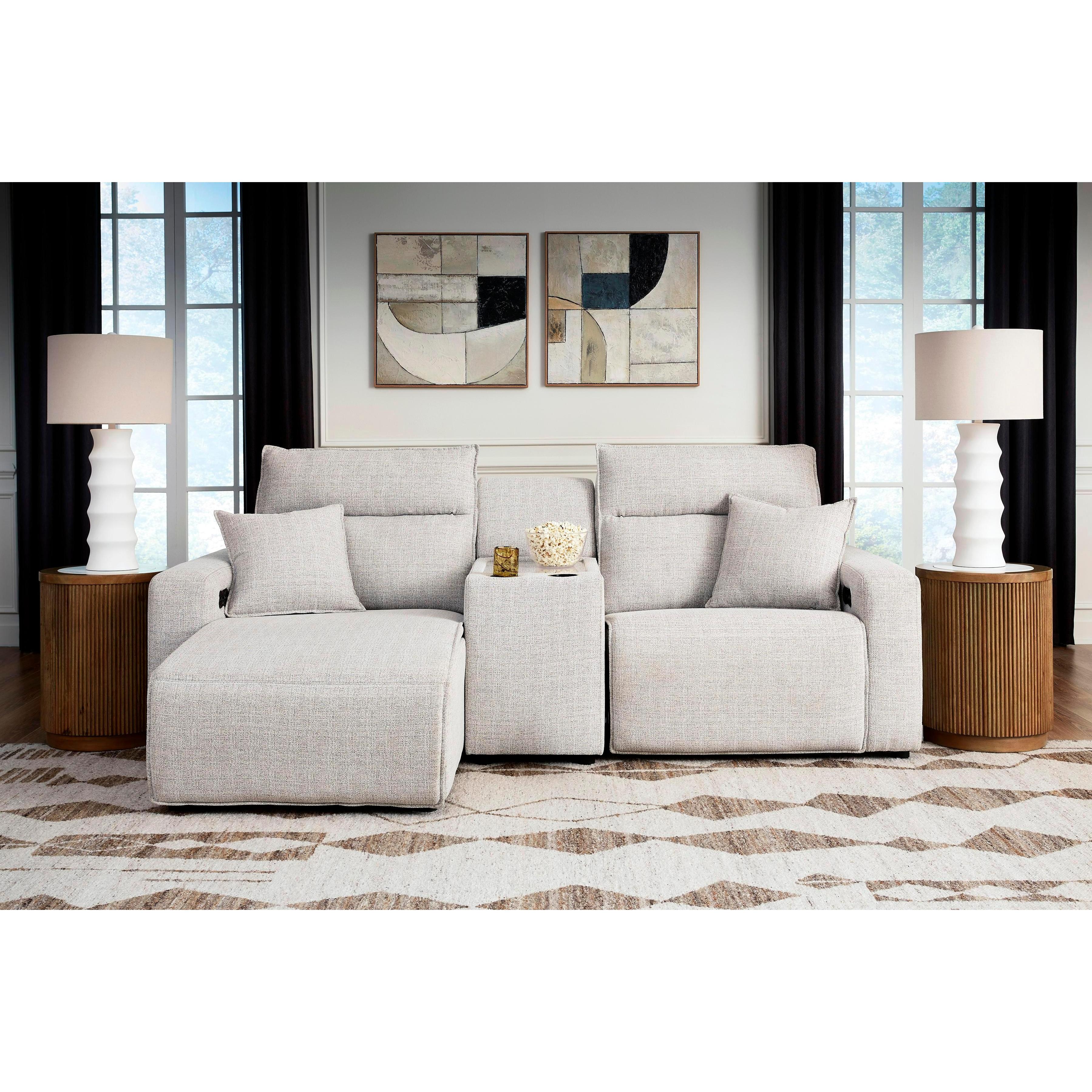Signature Design by Ashley ModMax II 65907S17 3 pc Power Reclining Sectional with Chaise and Console IMAGE 1