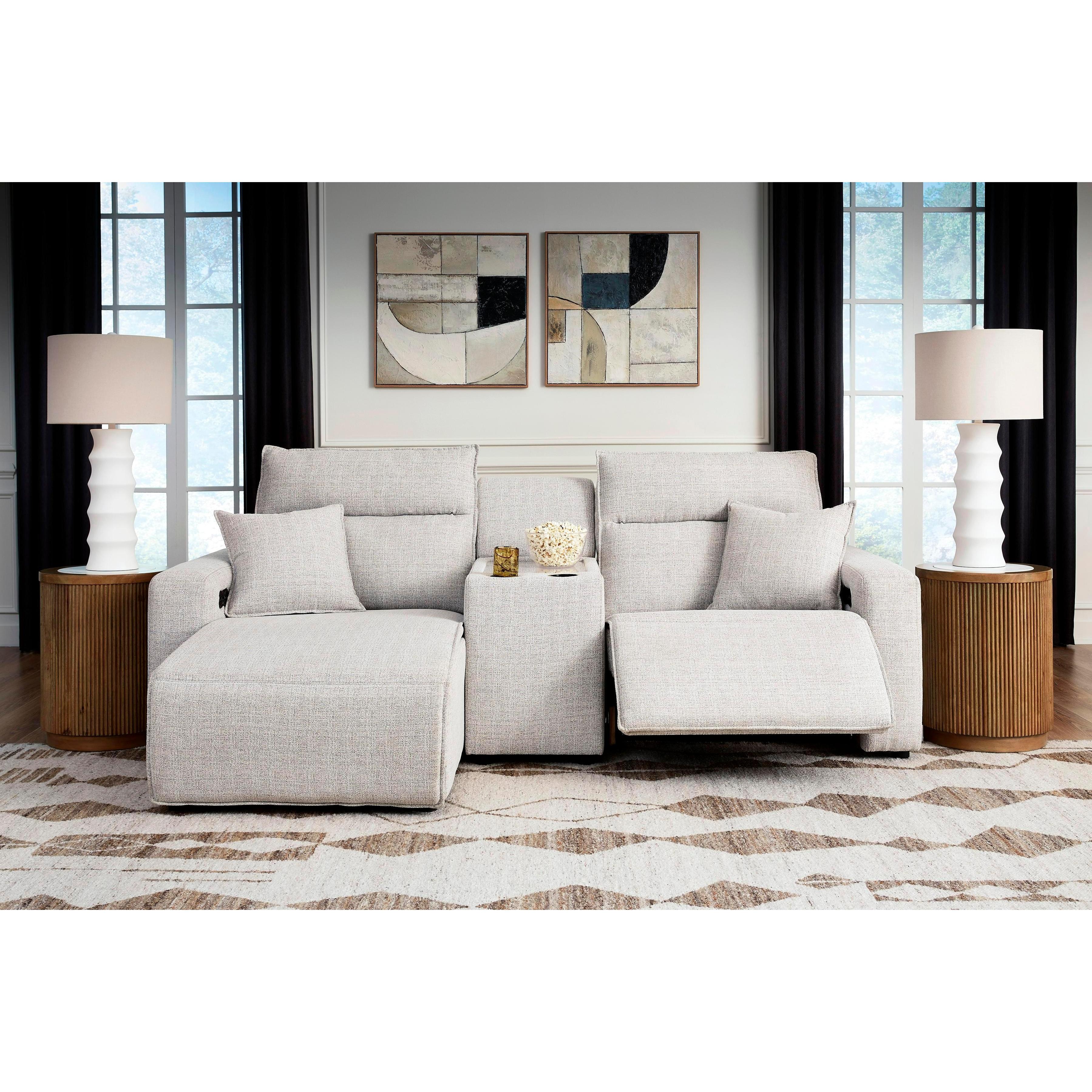 Signature Design by Ashley ModMax II 65907S17 3 pc Power Reclining Sectional with Chaise and Console IMAGE 2