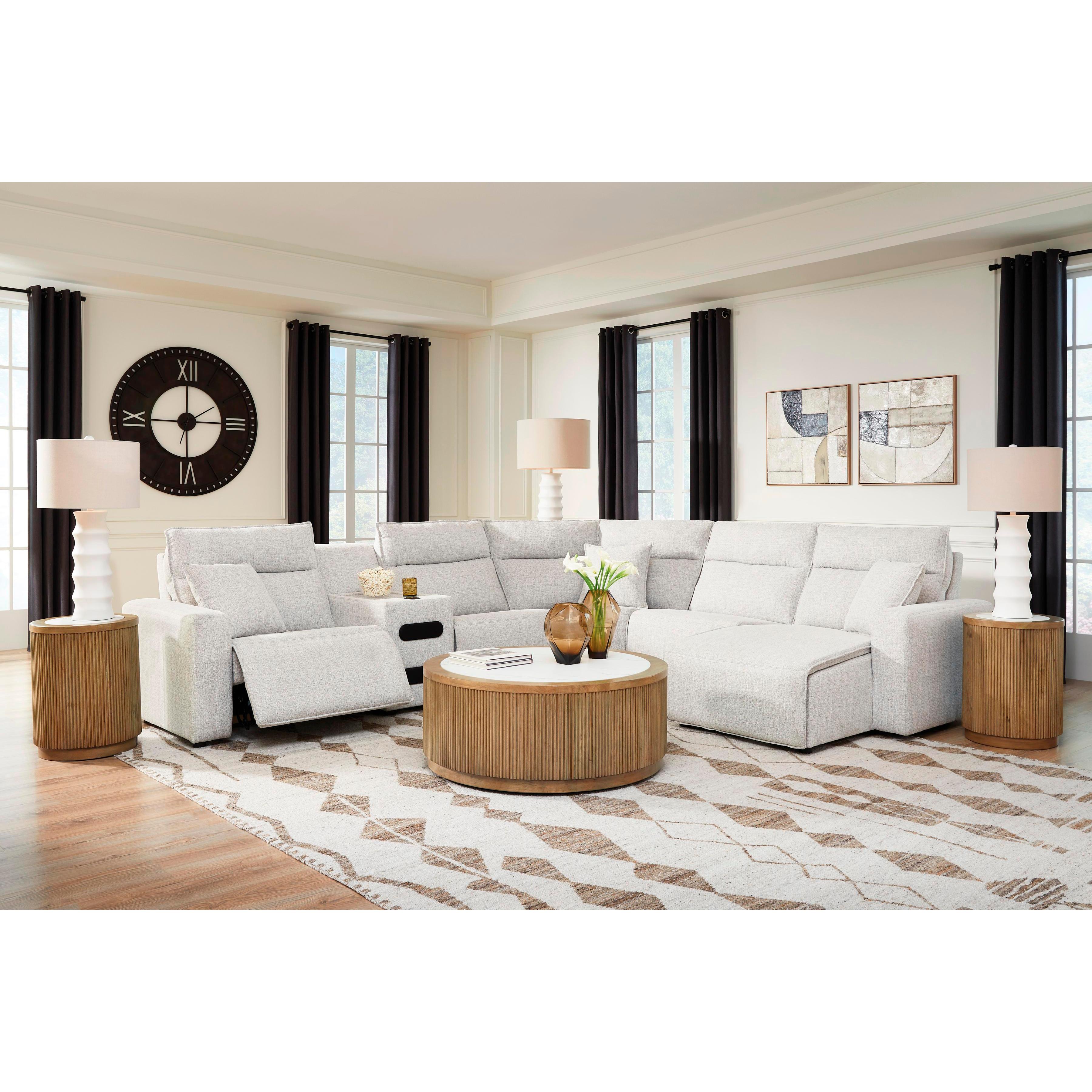 Signature Design by Ashley ModMax II 65907S28 6 pc Reclining Sectional with Chaise and Audio Console IMAGE 3