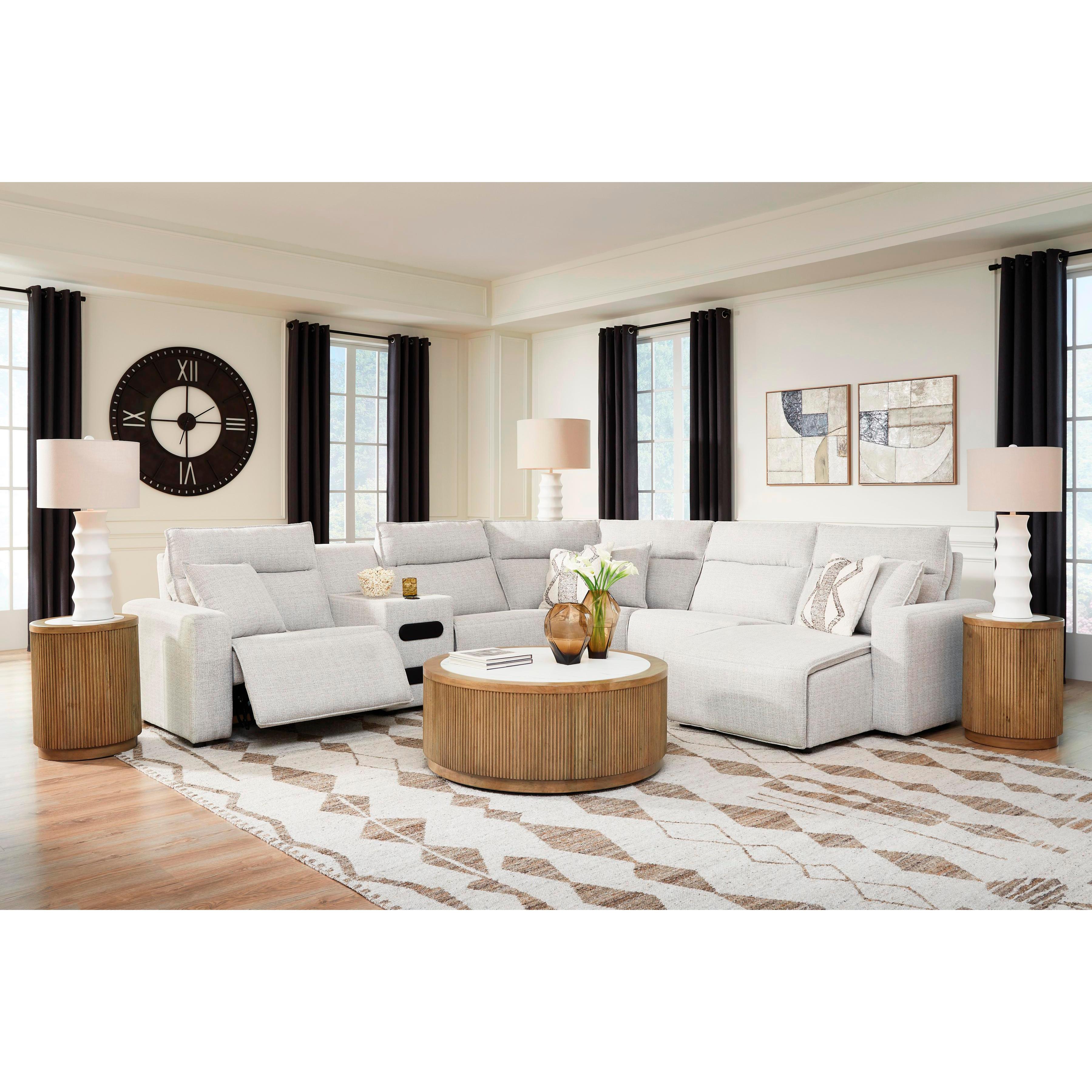 Signature Design by Ashley ModMax II 65907S28 6 pc Reclining Sectional with Chaise and Audio Console IMAGE 4