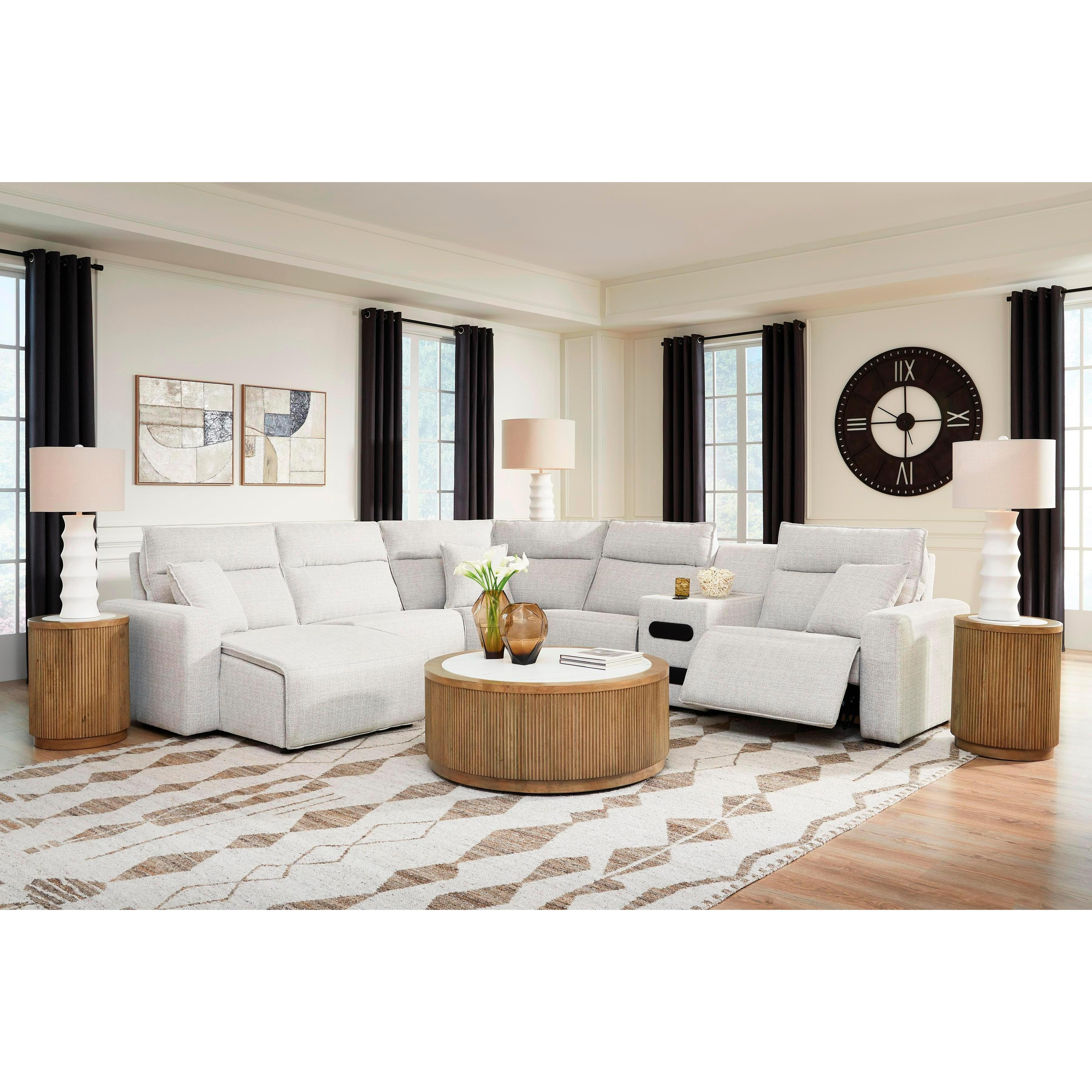 Signature Design by Ashley ModMax II 65907S29 6 pc Reclining Sectional with Chaise and Audio Console IMAGE 3