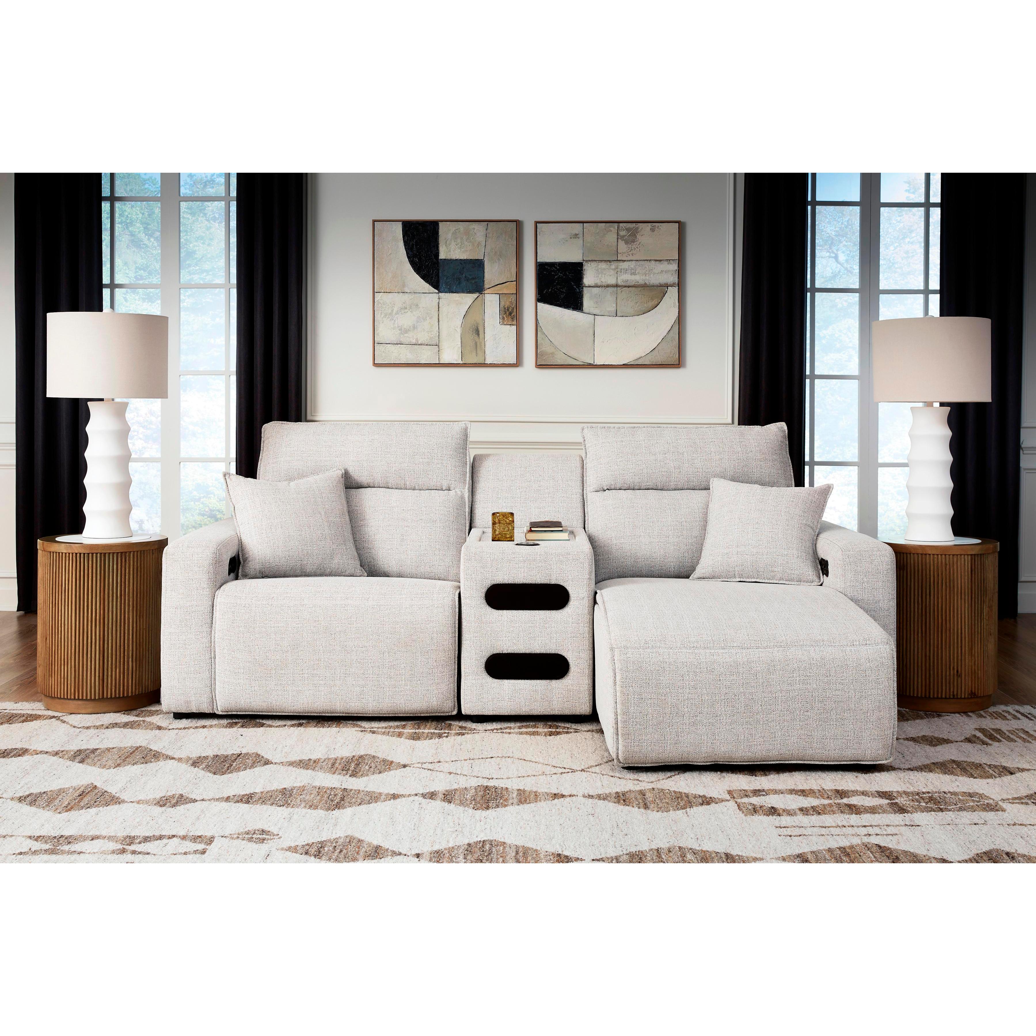 Signature Design by Ashley ModMax II 65907S5 3 pc Power Reclining Sectional with Chaise and Audio Console IMAGE 1