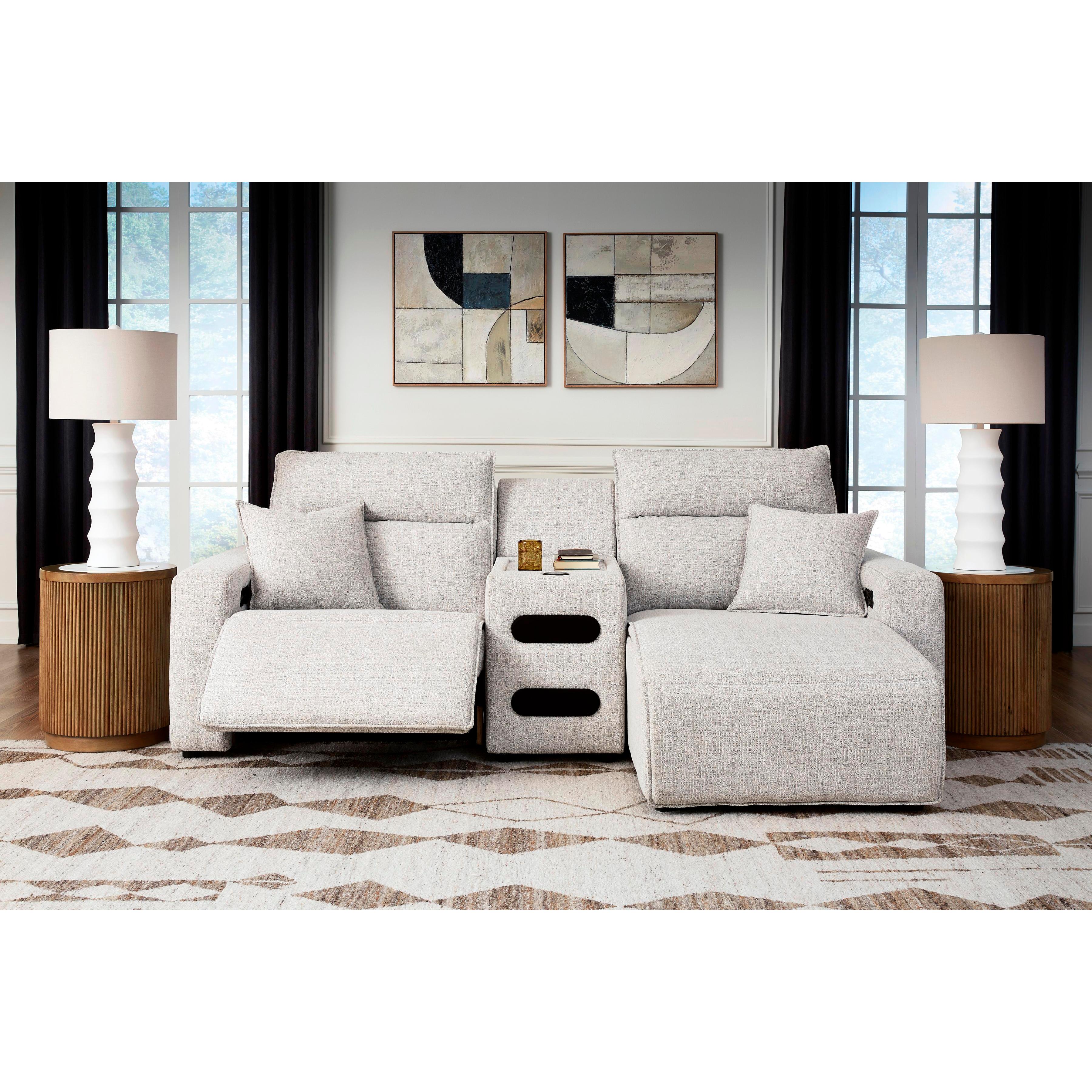 Signature Design by Ashley ModMax II 65907S5 3 pc Power Reclining Sectional with Chaise and Audio Console IMAGE 2