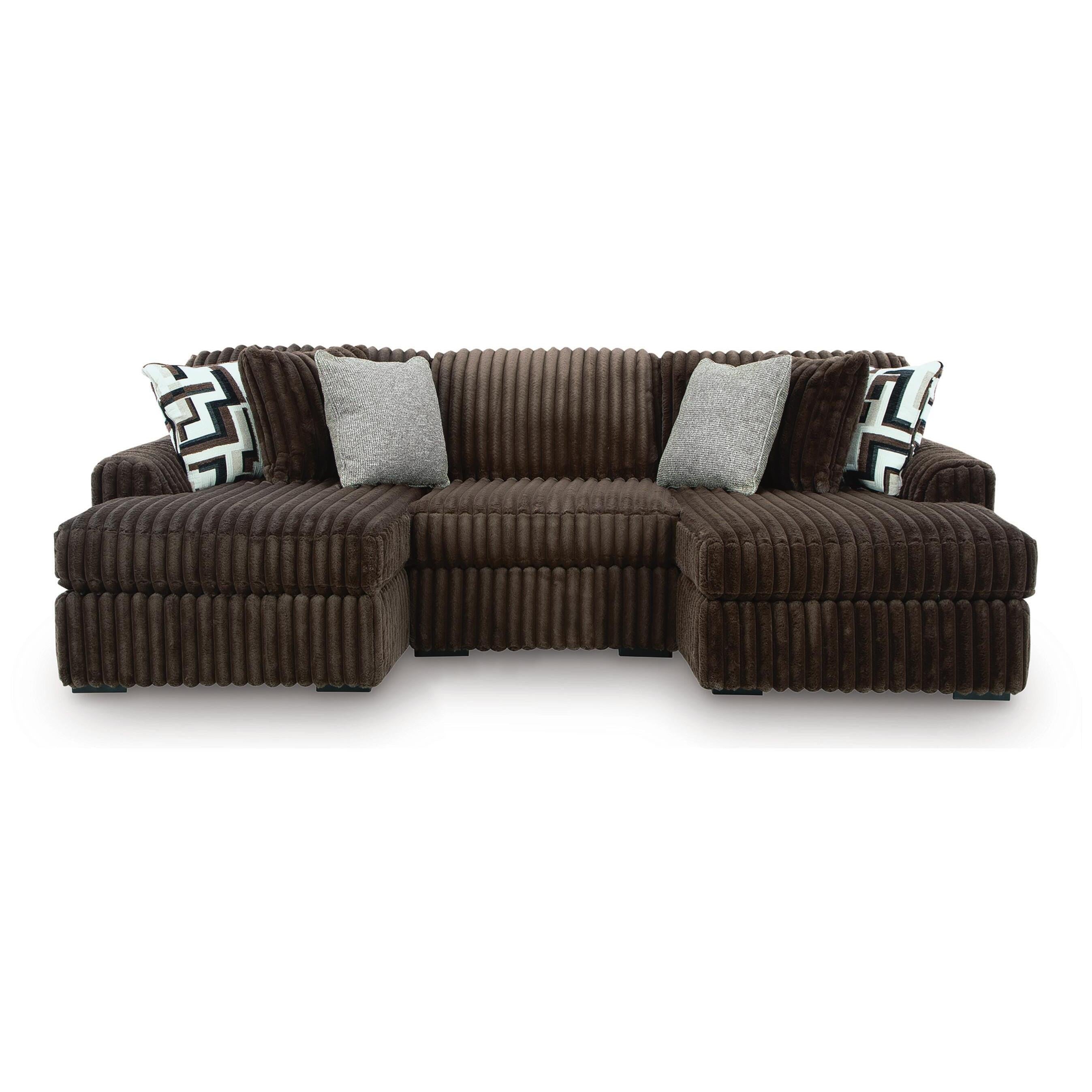 Signature Design by Ashley Midnight-Madness 98104S17 3 pc Double Chaise Sectional IMAGE 1