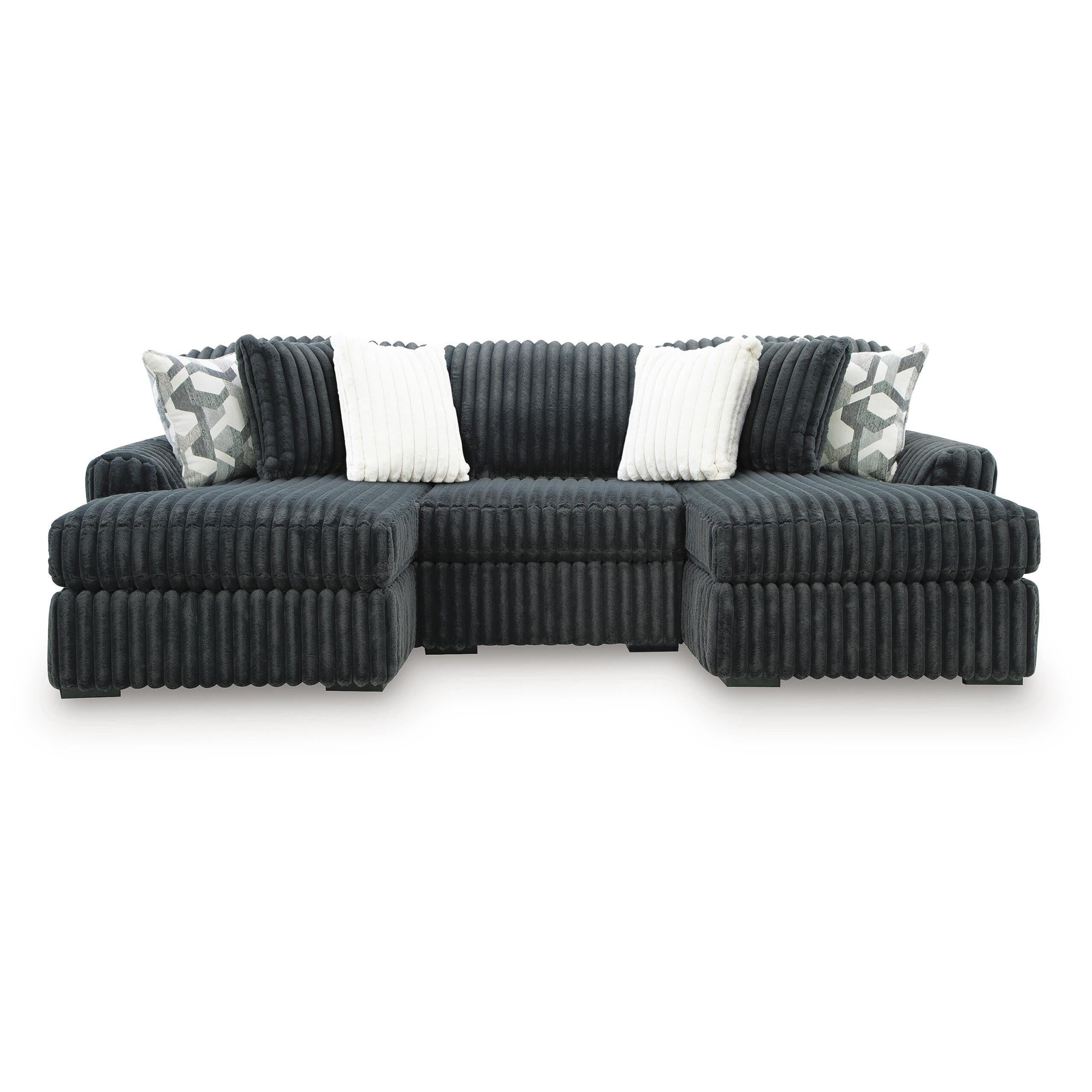 Signature Design by Ashley Midnight-Madness 98105S8 3 pc Double Chaise Sectional IMAGE 1