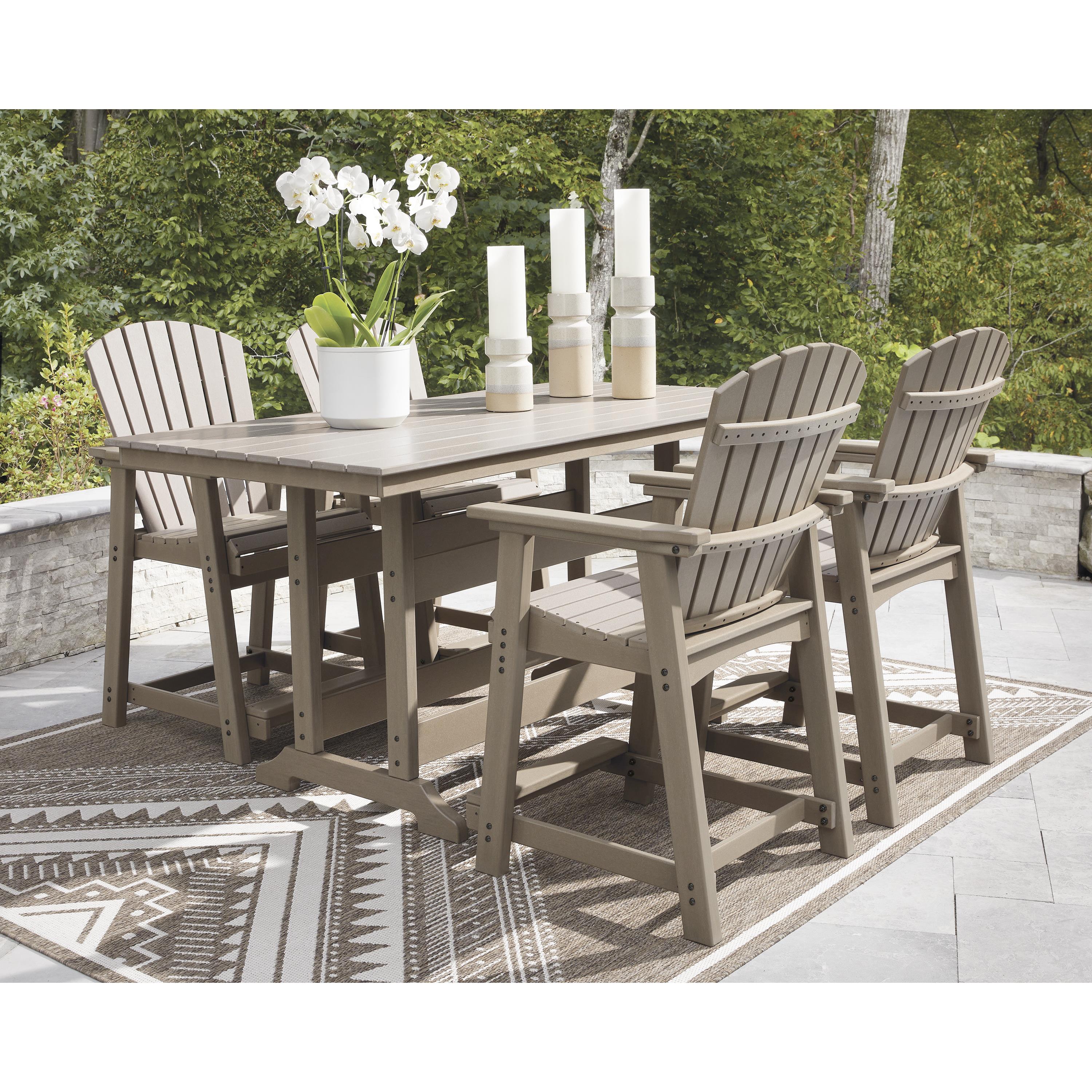 Signature Design by Ashley Seacliff Beach PCP228-642 Rectangular Counter Table with Umbrella Option IMAGE 6