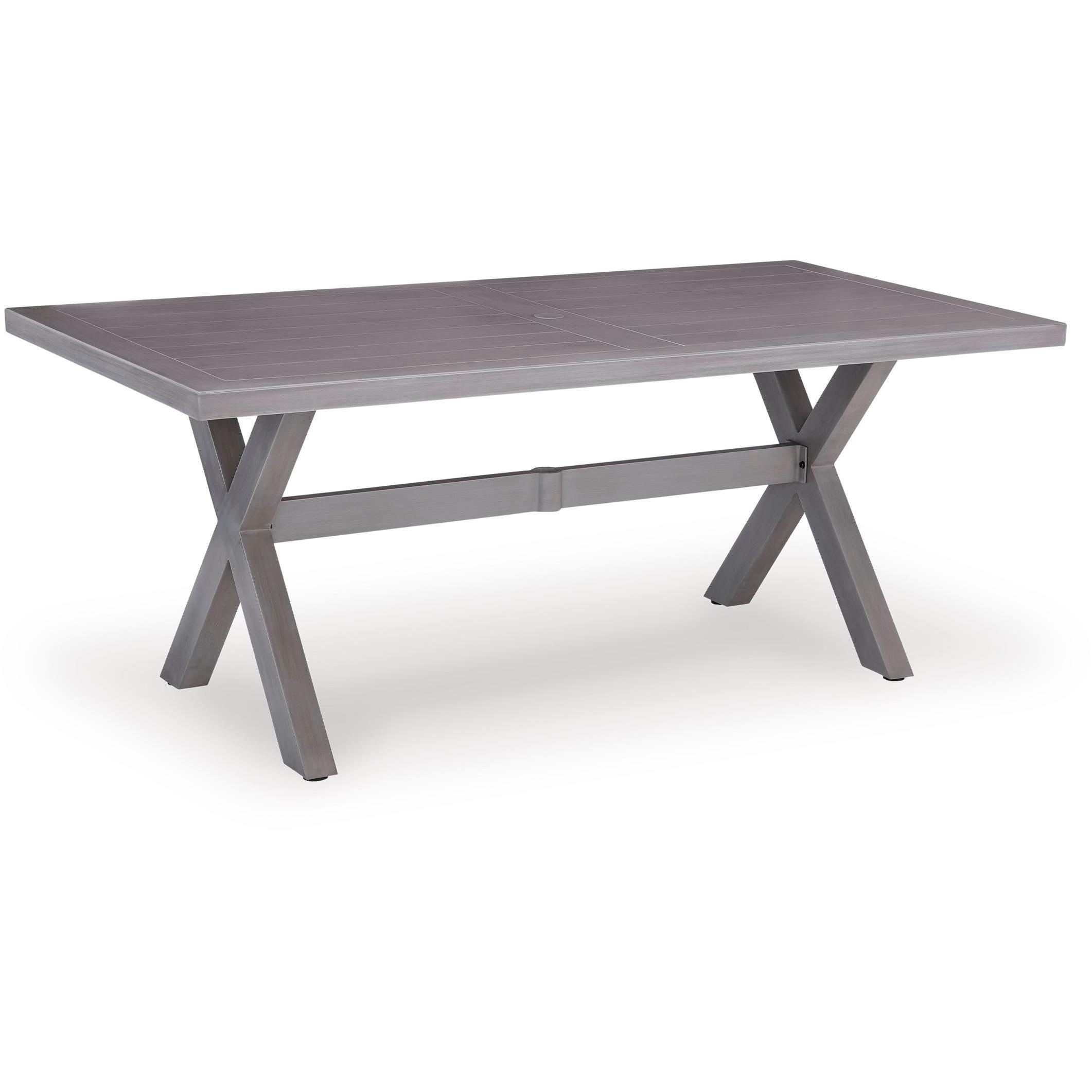 Signature Design by Ashley Half Moon Beach PCP418-625 Rectangular Dining Table with Umbrella Option IMAGE 1