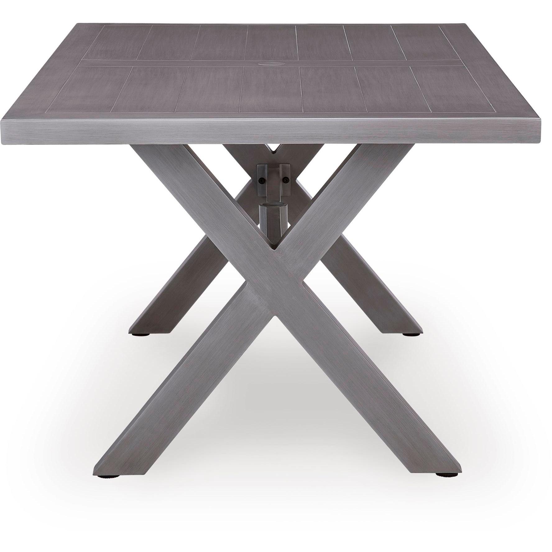 Signature Design by Ashley Half Moon Beach PCP418-625 Rectangular Dining Table with Umbrella Option IMAGE 3