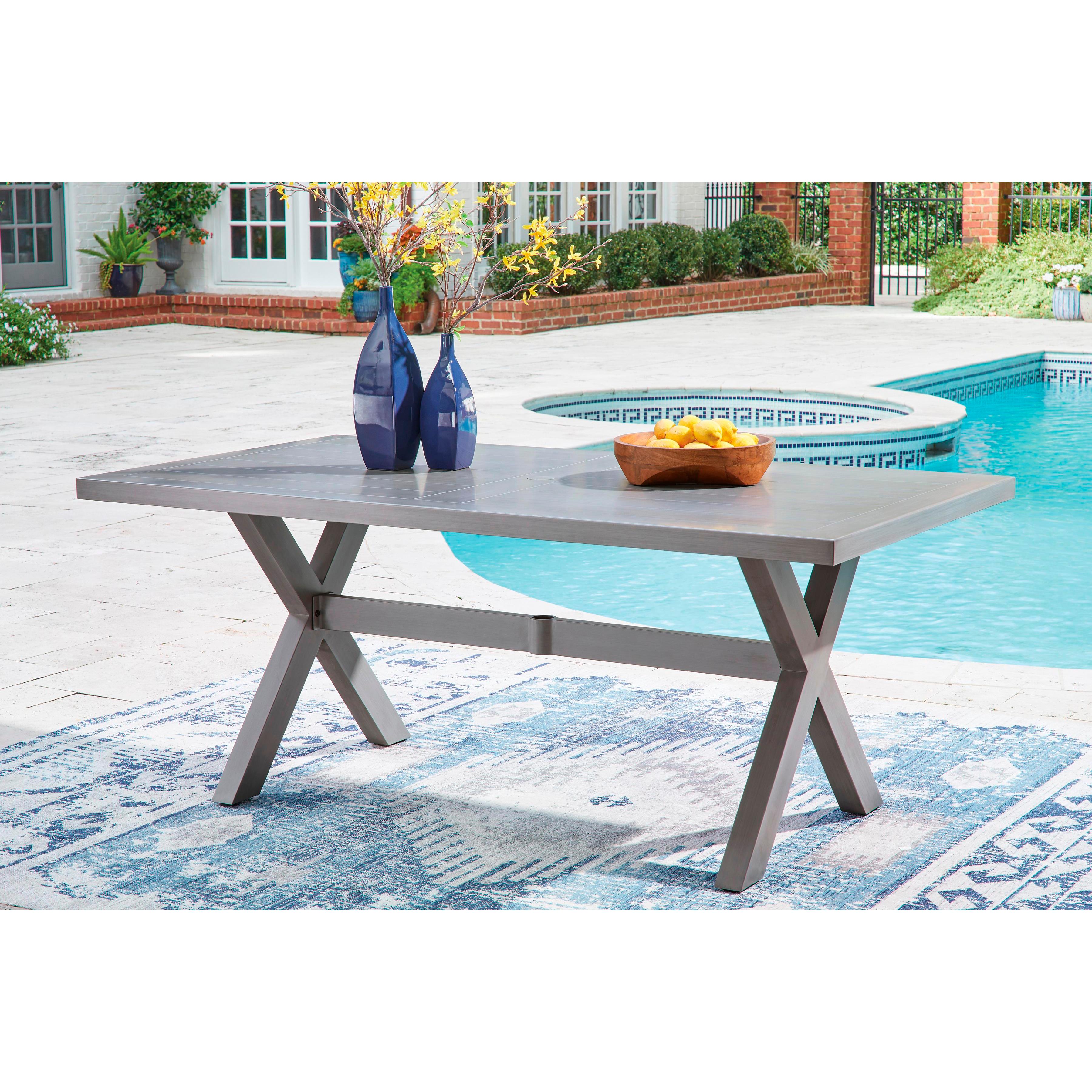 Signature Design by Ashley Half Moon Beach PCP418-625 Rectangular Dining Table with Umbrella Option IMAGE 4