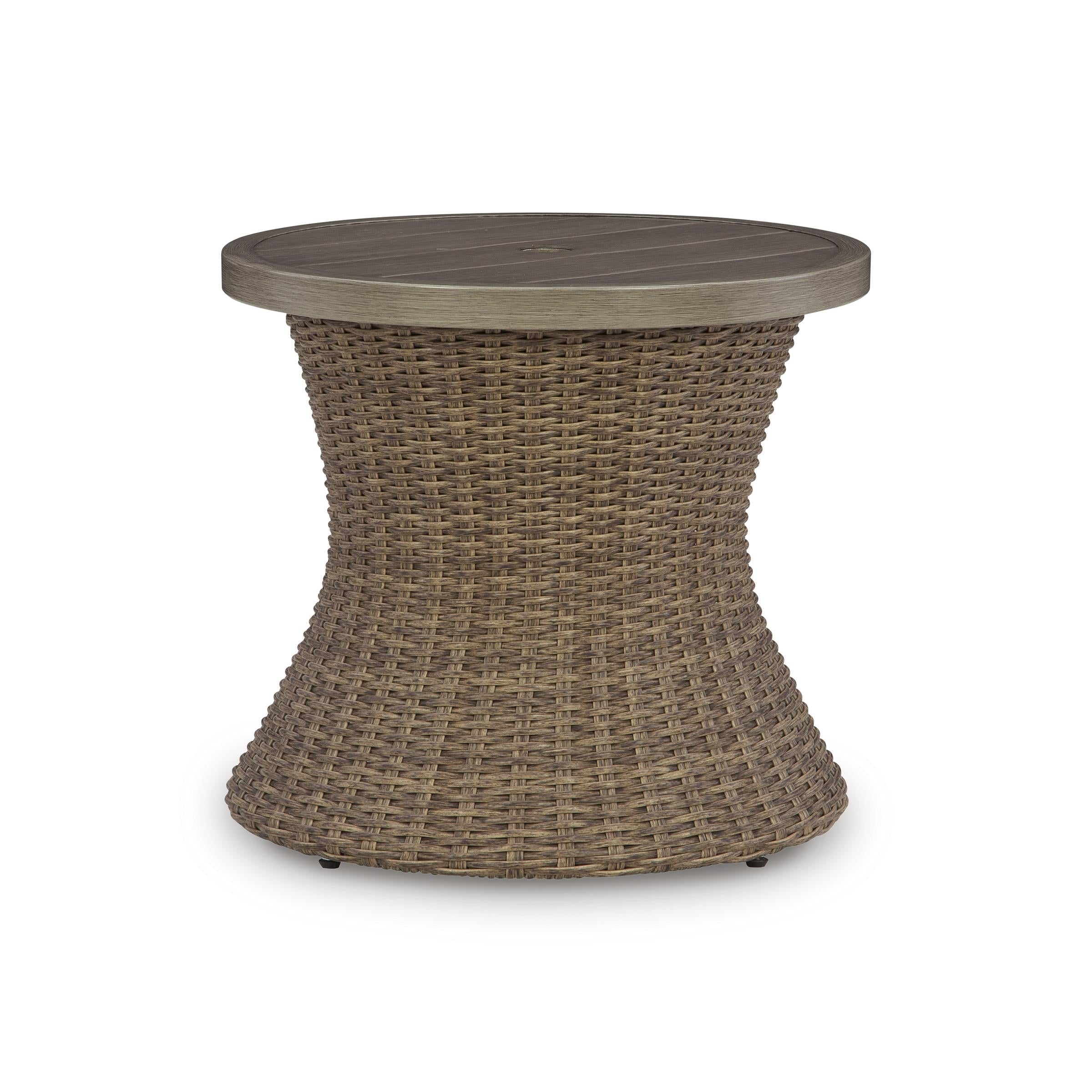 Signature Design by Ashley Laguna Heights PCP790-706 Round End Table with Umbrella Option IMAGE 1