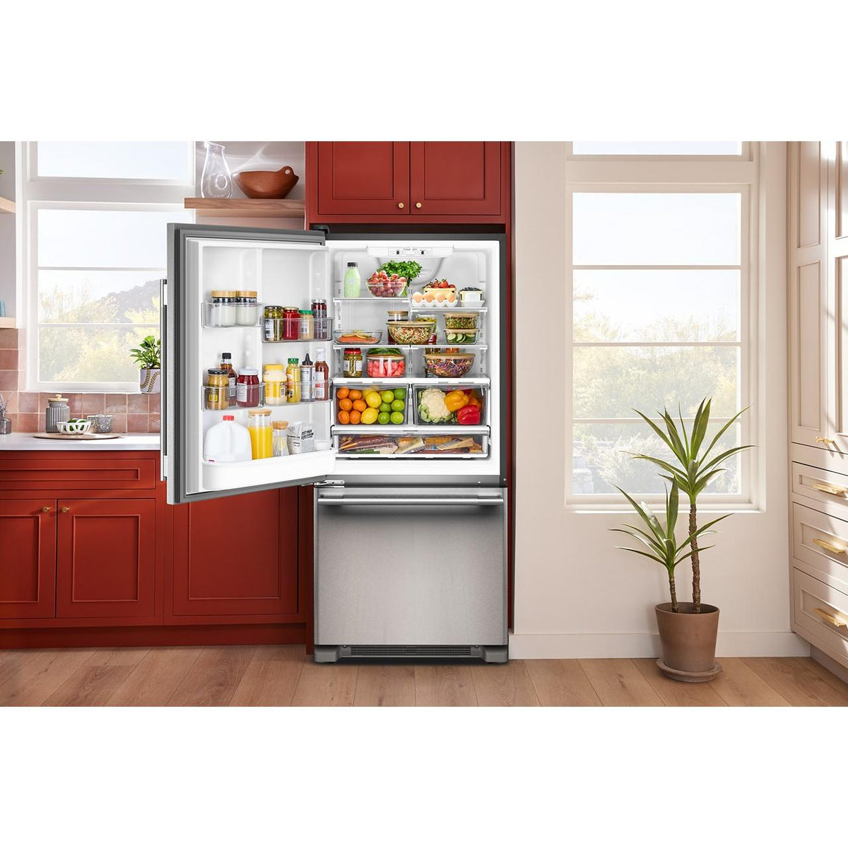 KitchenAid 30-inch, 18.7 cu. ft. Freestanding Bottom Freezer Refrigerator with Full-Width Pantry Drawer KRBL130SPS IMAGE 7