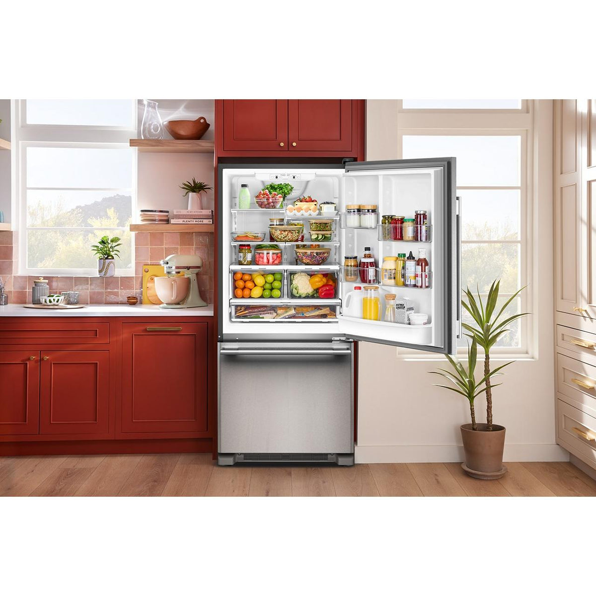 KitchenAid 30-inch, 18.7 cu. ft. Freestanding Bottom Freezer Refrigerator with Full-Width Pantry Drawer KRBR130SPS IMAGE 5