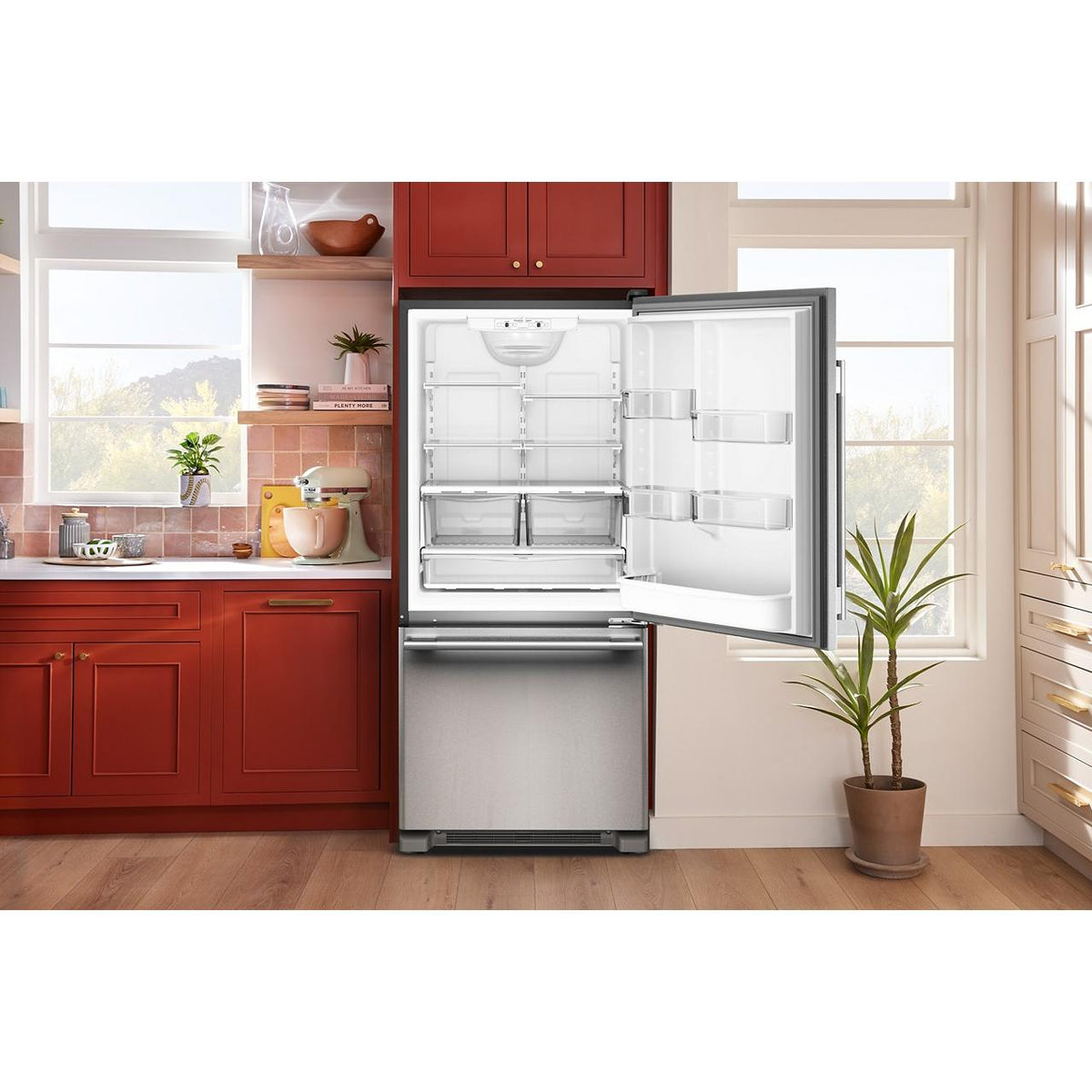 KitchenAid 30-inch, 18.7 cu. ft. Freestanding Bottom Freezer Refrigerator with Full-Width Pantry Drawer KRBR130SPS IMAGE 7