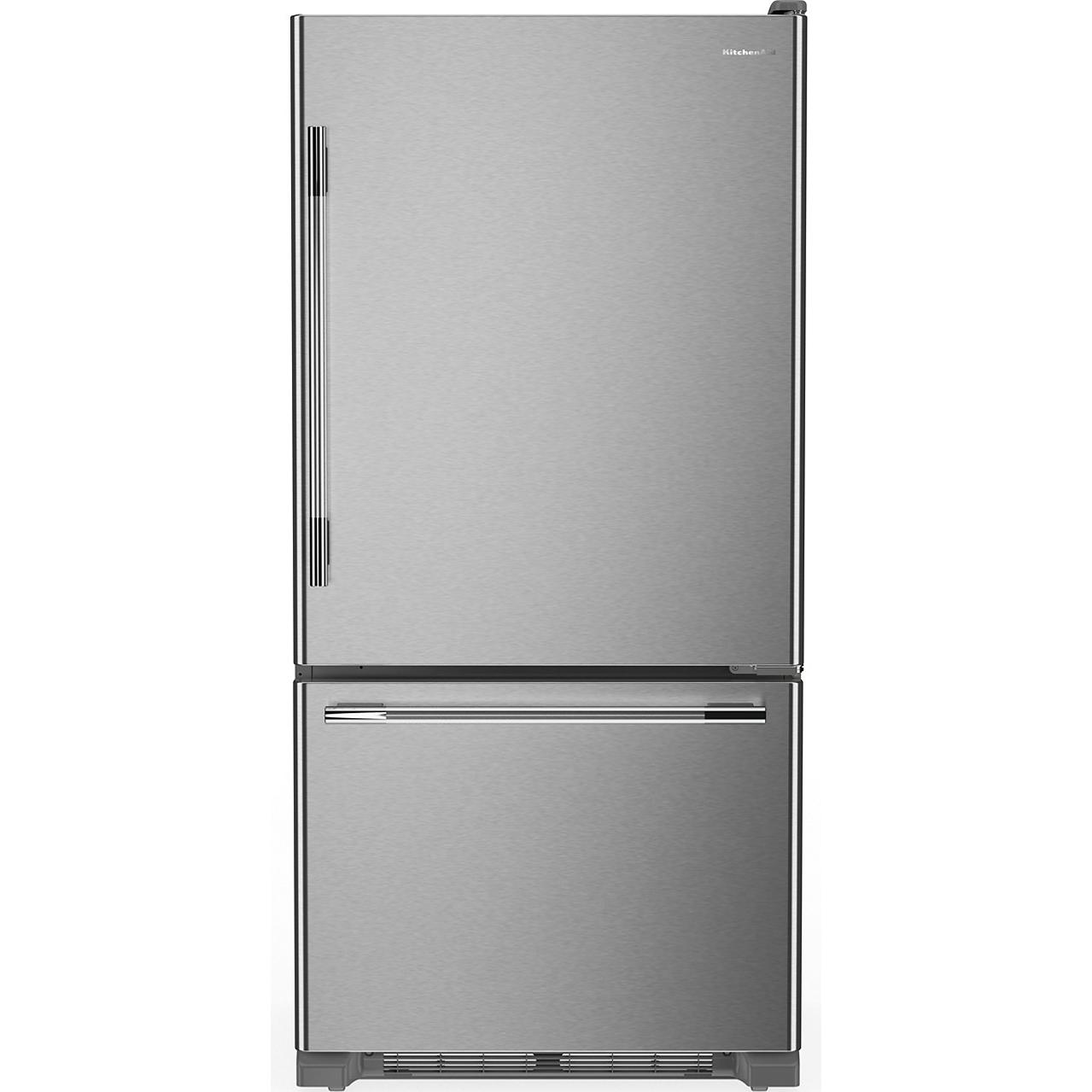 KitchenAid 33-inch, 22 cu. ft. Freestanding Bottom Freezer Refrigerator KRBR133SPS IMAGE 1
