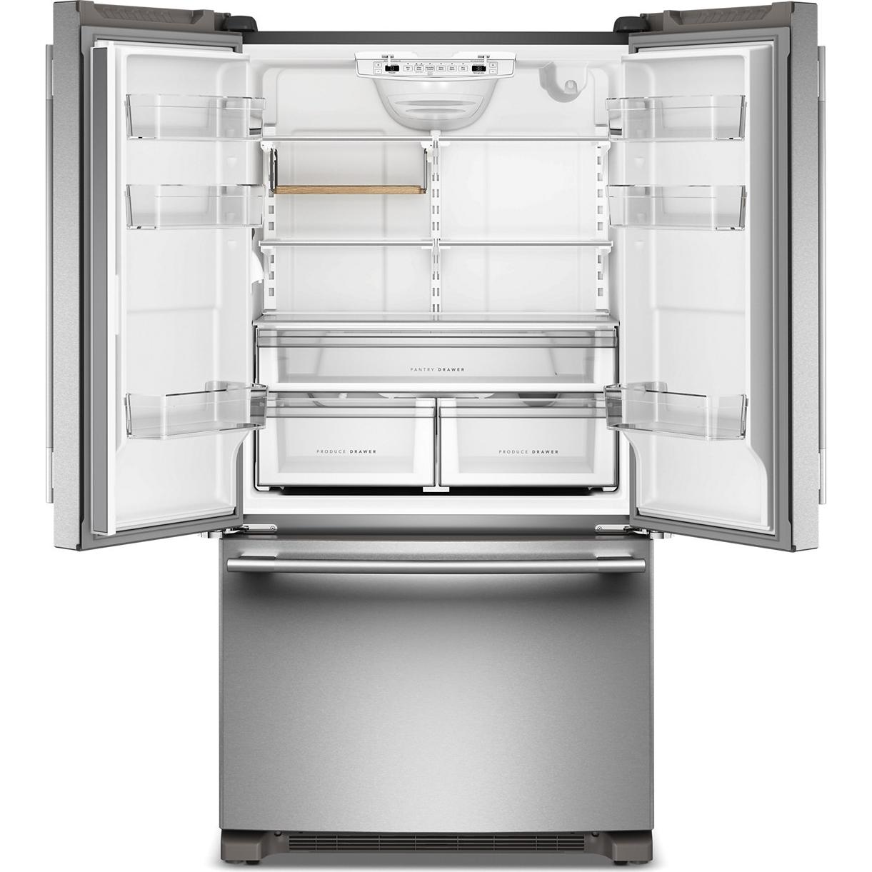 KitchenAid 36-inch, 20 cu. ft. Counter-Depth French 3-Door Refrigerator with Water Dispenser KRFC136SPS IMAGE 3