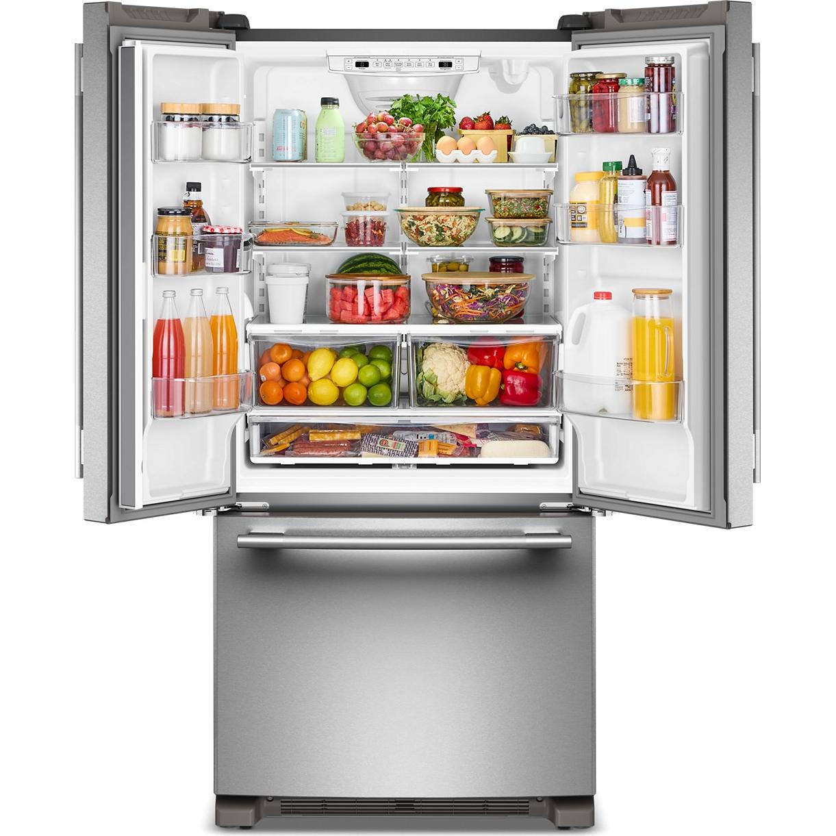 KitchenAid 33-inch, 22 cu. ft. Freestanding French 3-Door Refrigerator with Ice Maker KRFF333SPS IMAGE 2