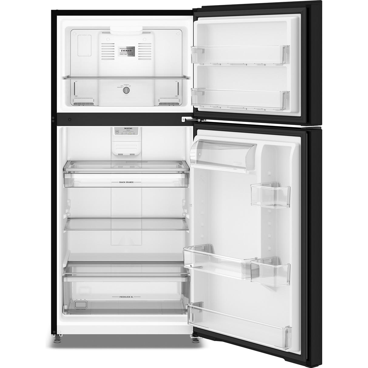 Maytag 30-inch, 19 cu. ft. Freestanding Top Freezer Refrigerator with EvenAir™ Cooling Tower MRTX5119SB IMAGE 2