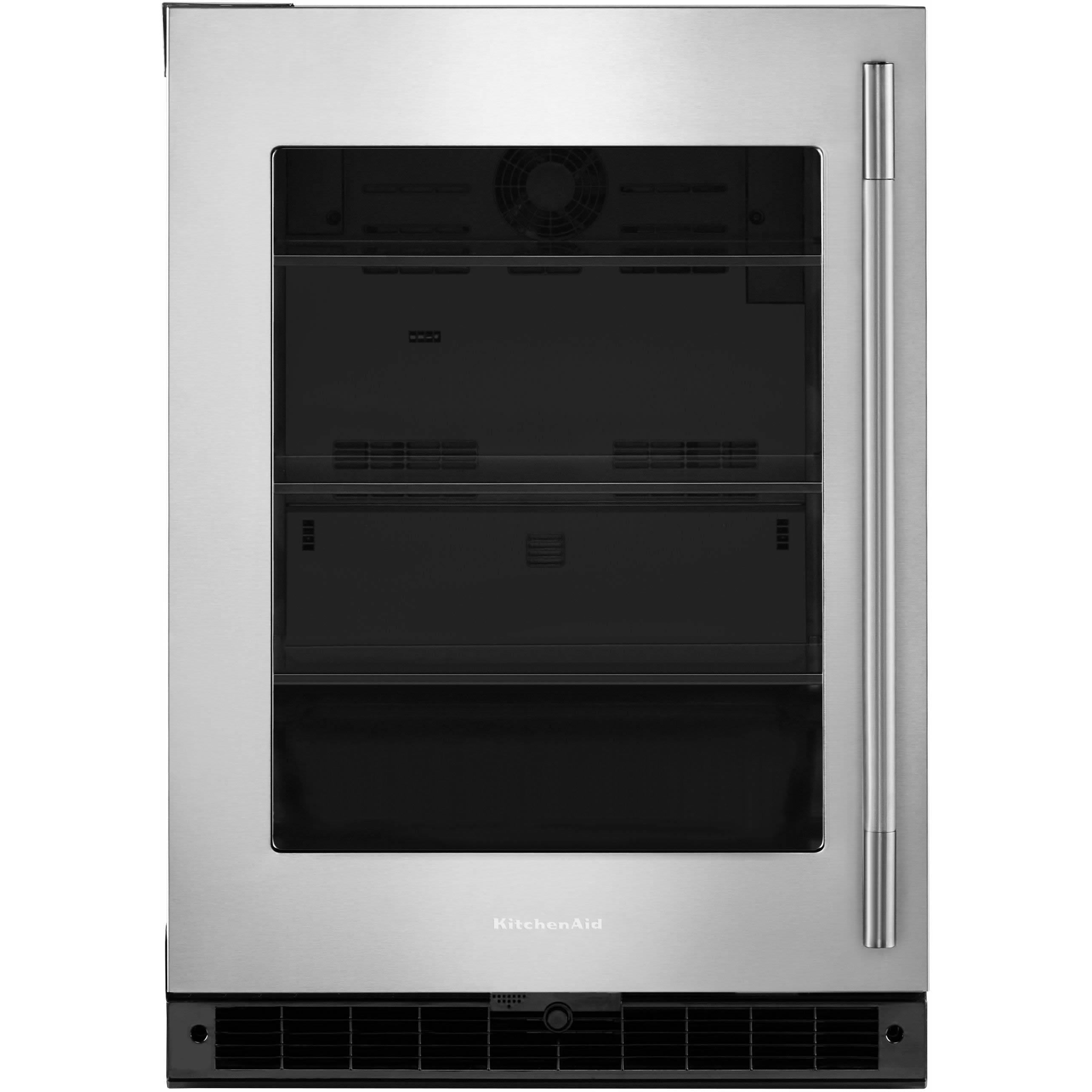 KitchenAid 24-inch, 5.2 cu. ft. Compact Refrigerator with Glass Door KURL324SSB IMAGE 1