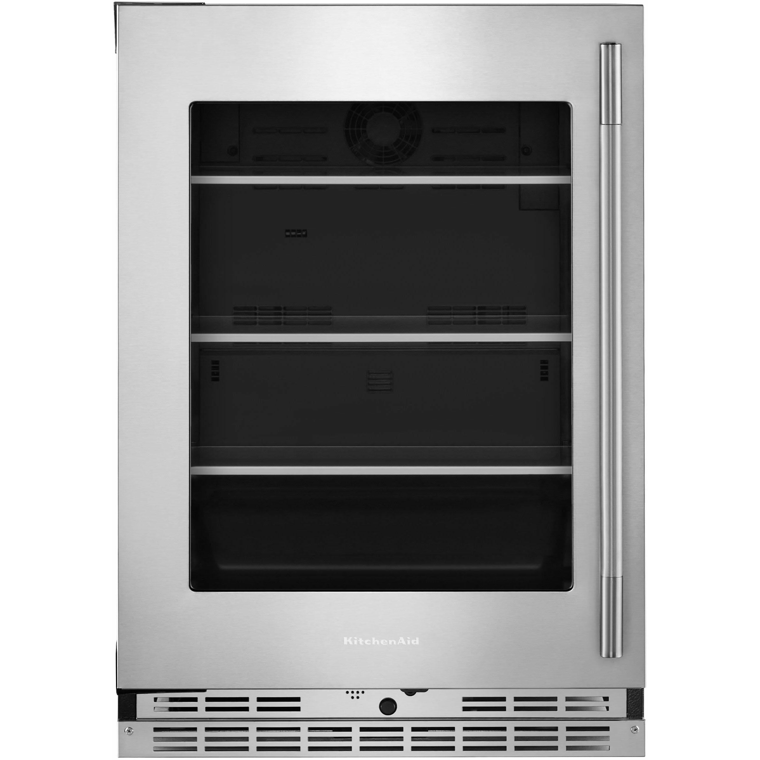 KitchenAid 24-inch, 5.2 cu. ft. Compact Refrigerator with Glass Door KURL524SPS IMAGE 1