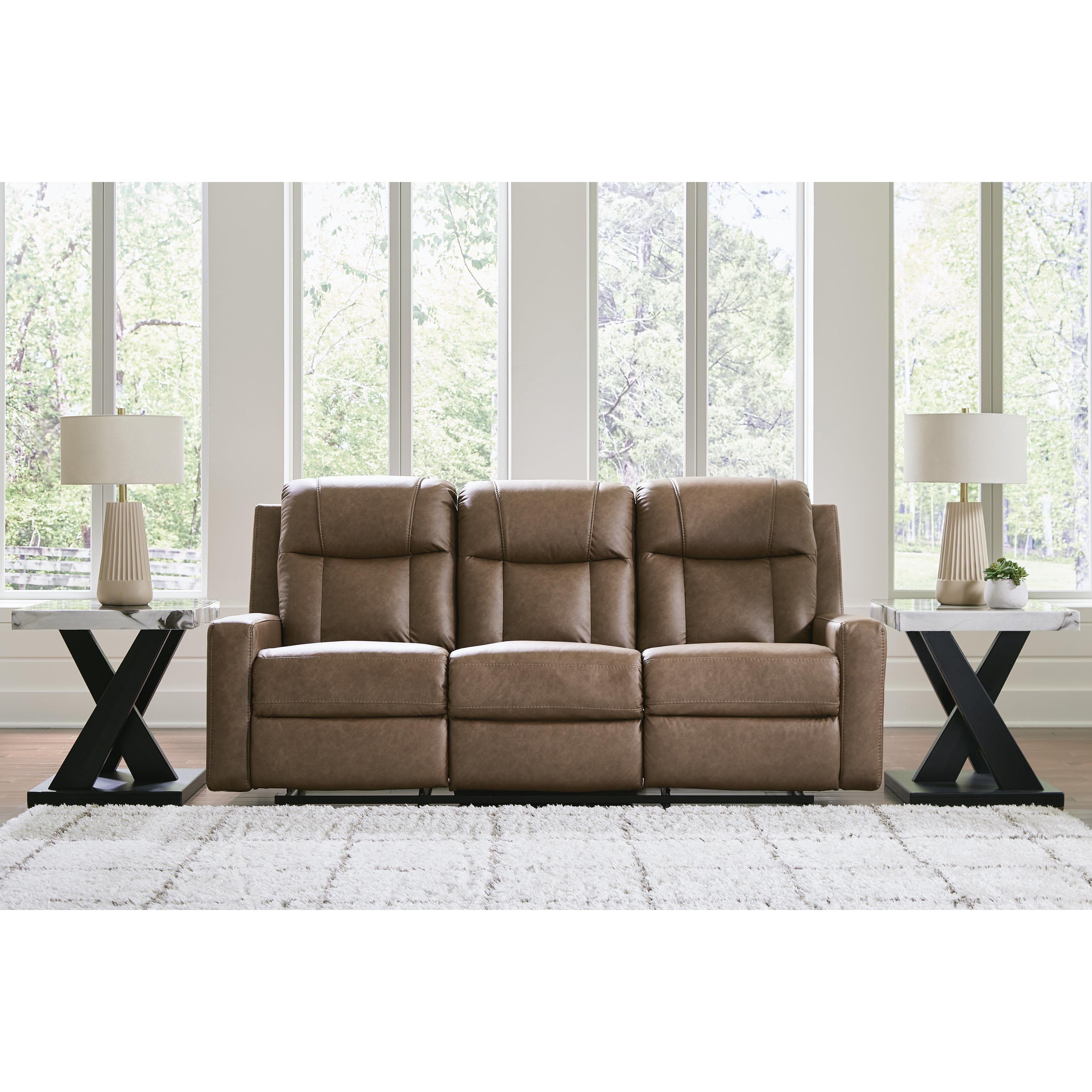 Benchcraft Mackmenville Reclining Leather Look Sofa 7471488 IMAGE 5
