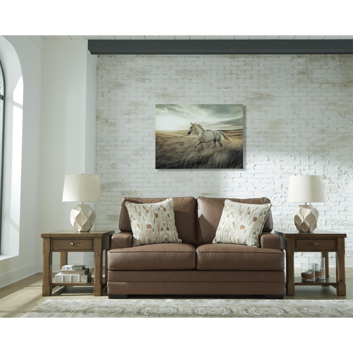 Benchcraft VillaCourt Stationary Leather Look Loveseat 7490935 IMAGE 4