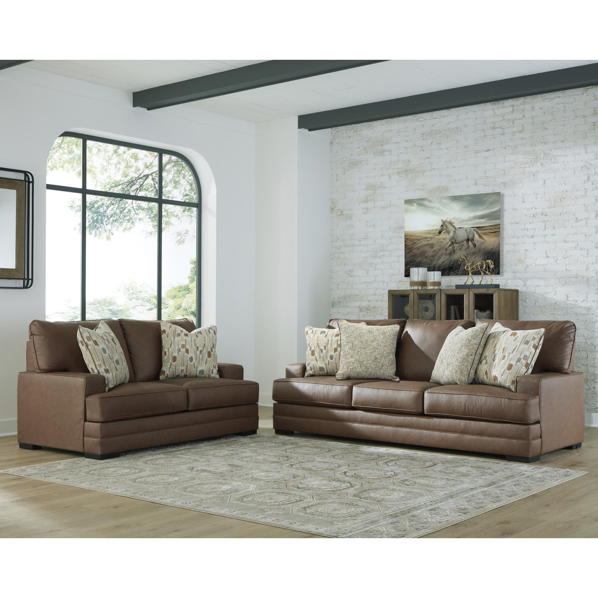 Benchcraft VillaCourt Stationary Leather Look Loveseat 7490935 IMAGE 5