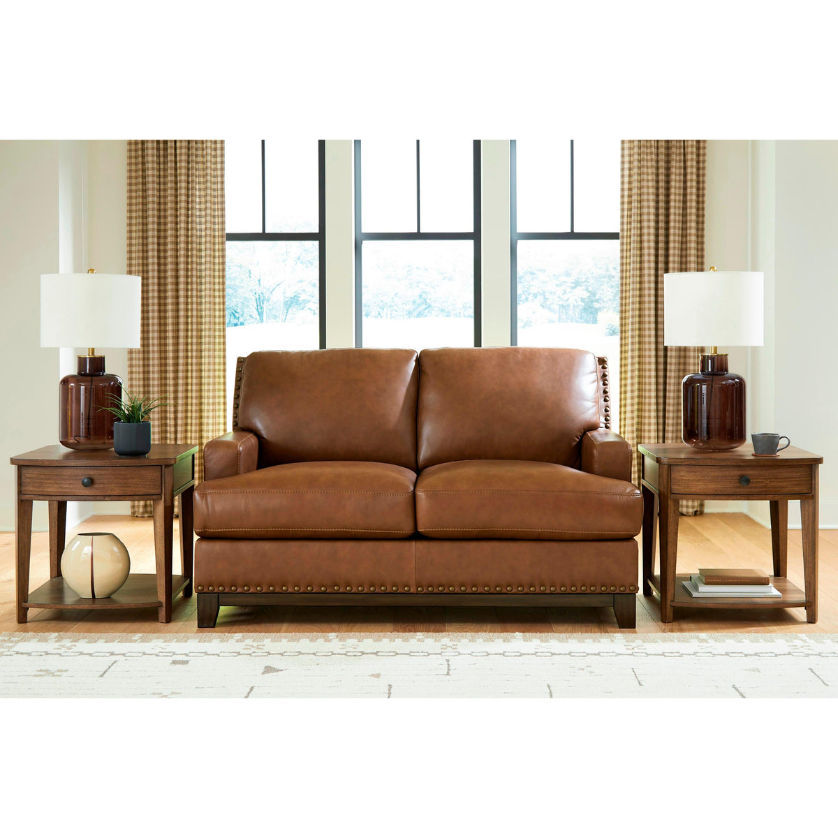 Signature Design by Ashley Saonara Stationary Leather Match Loveseat PC7310935 IMAGE 4
