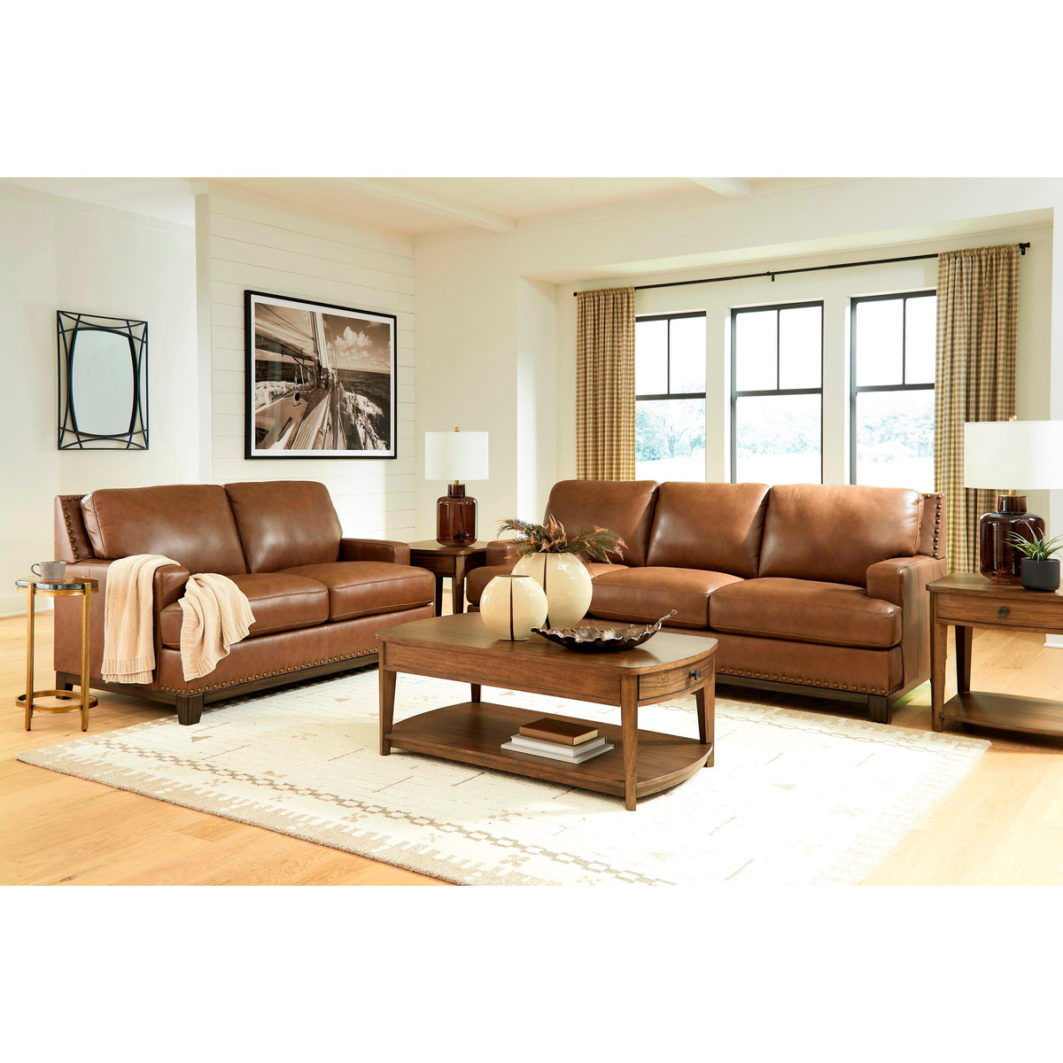 Signature Design by Ashley Saonara Stationary Leather Match Loveseat PC7310935 IMAGE 6