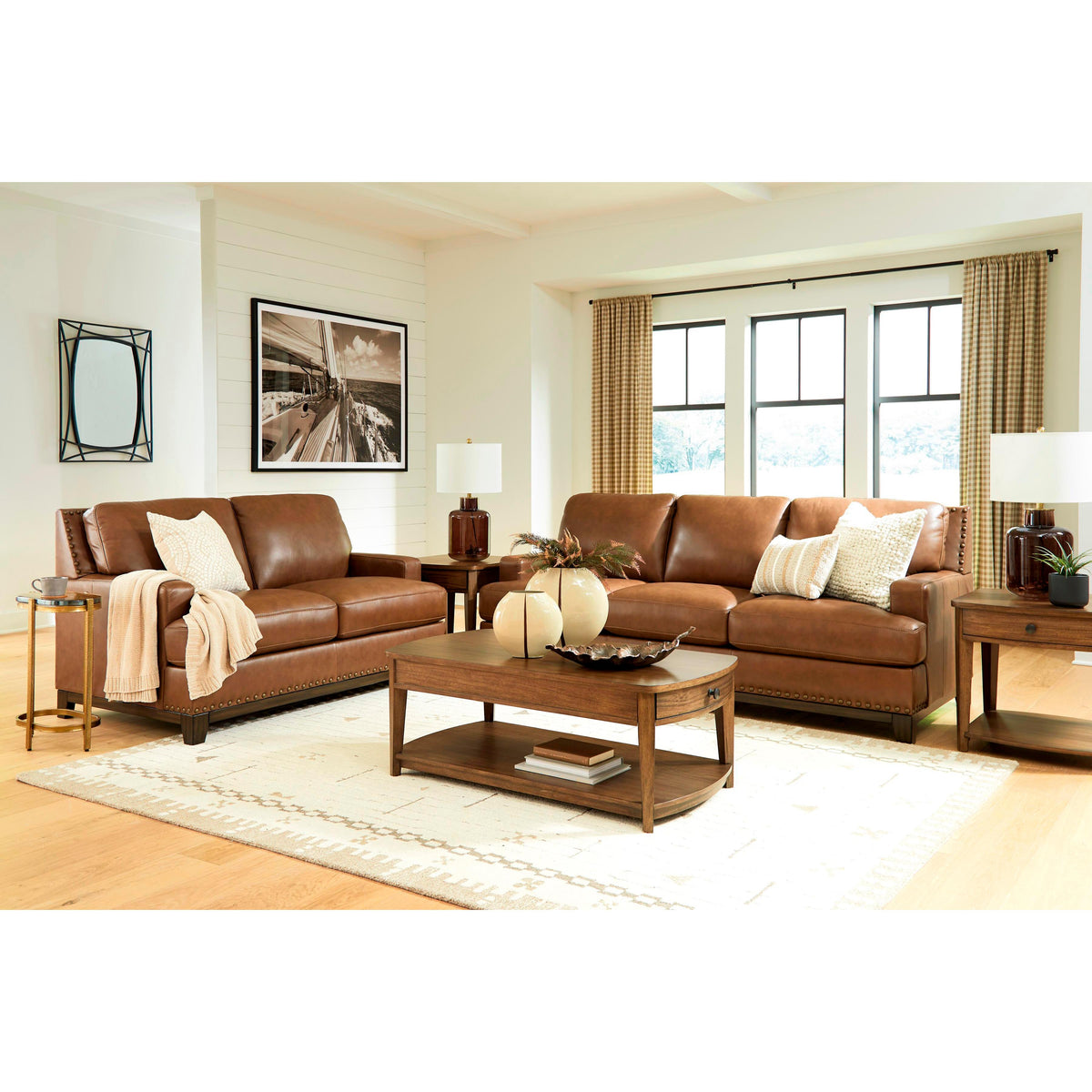 Signature Design by Ashley Saonara Stationary Leather Match Loveseat PC7310935 IMAGE 7