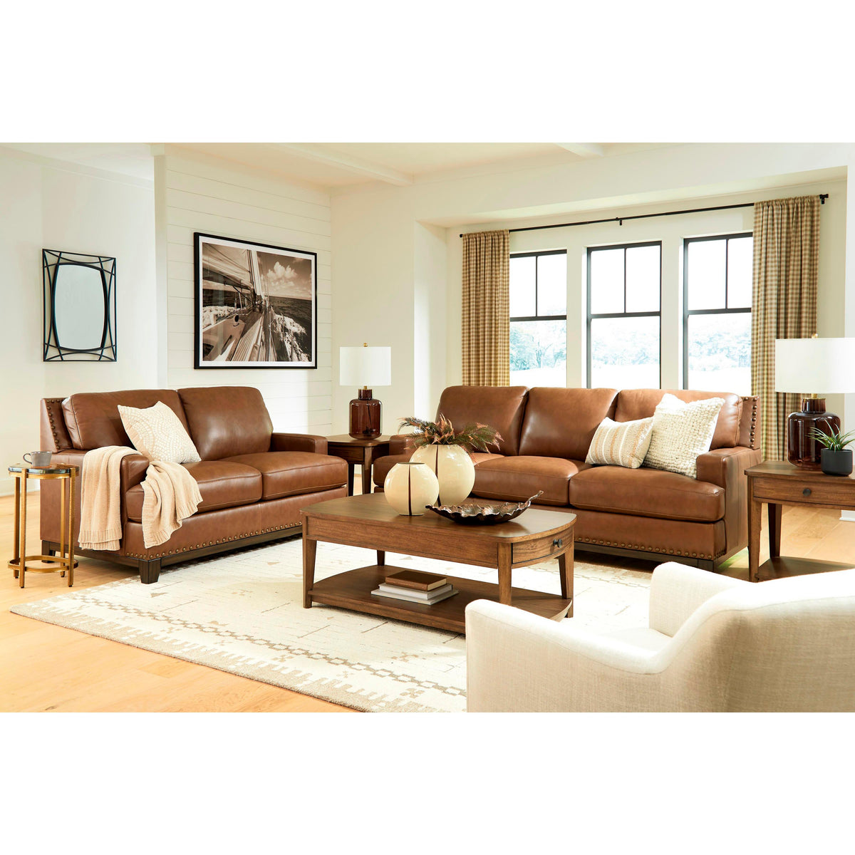 Signature Design by Ashley Saonara Stationary Leather Match Loveseat PC7310935 IMAGE 9