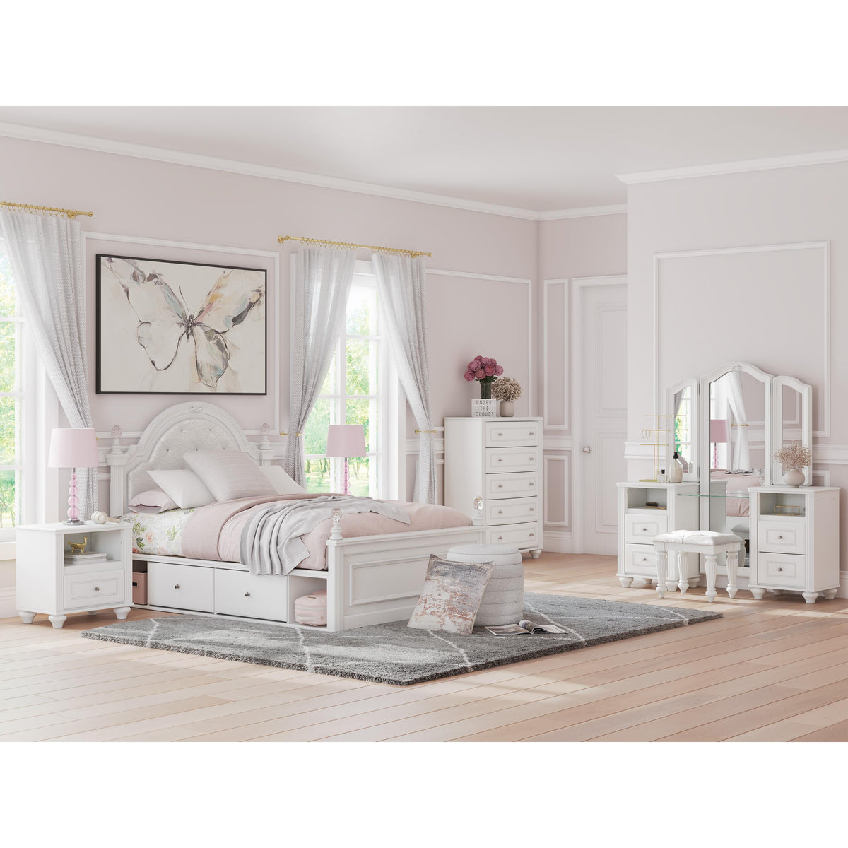 Signature Design by Ashley Kozlani Full Upholstered Panel Bed with Storage PCB1819-187/PCB1819-150/PCB1819-84/B100-12 IMAGE 12