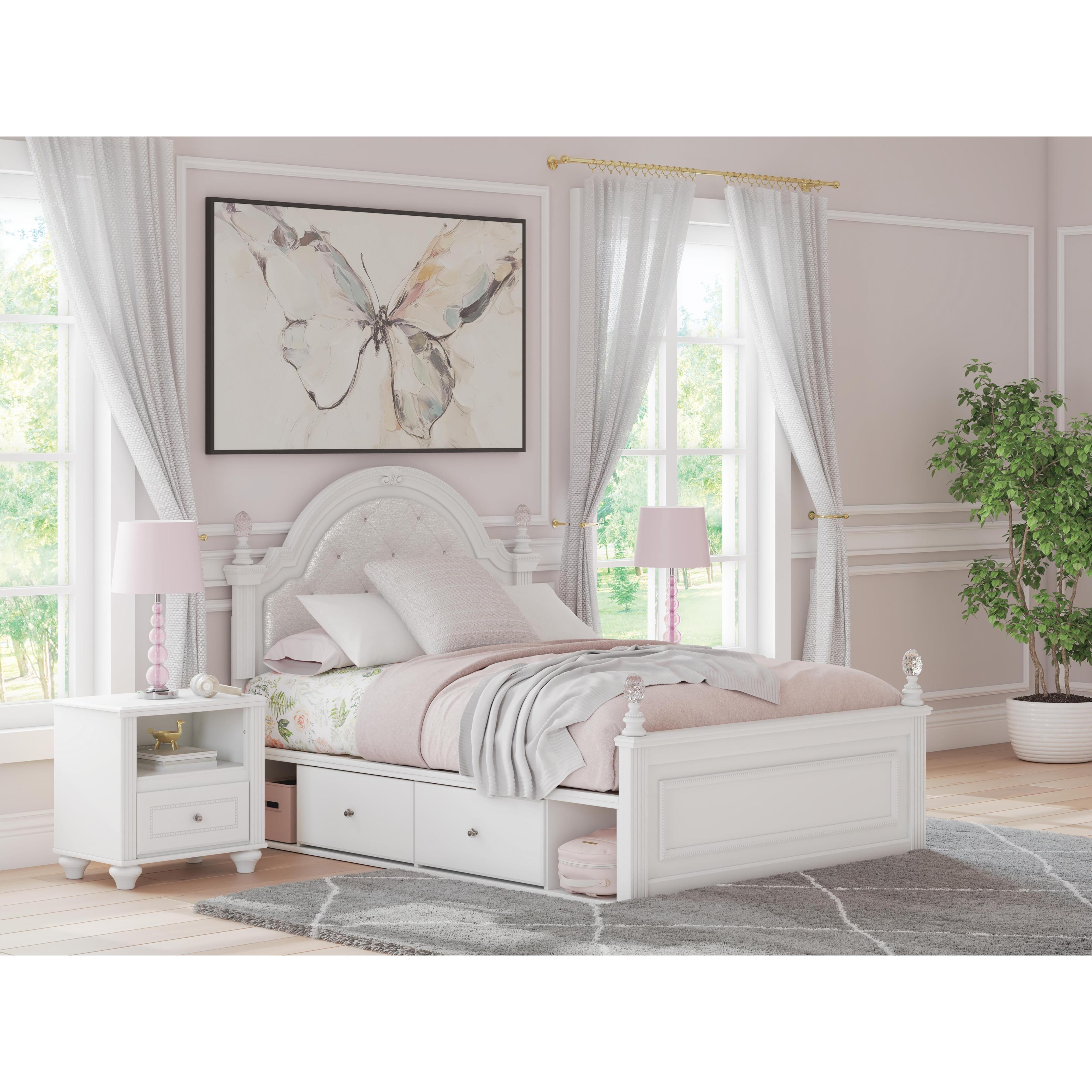 Signature Design by Ashley Kozlani Full Upholstered Panel Bed with Storage B100-12/PCB1819-187/PCB1819-50/PCB1819-50/PCB1819-84 IMAGE 2