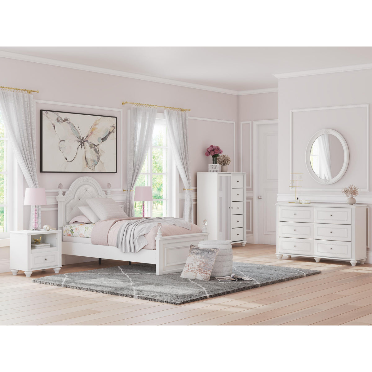 Signature Design by Ashley Kozlani Twin Upholstered Panel Bed PCB1819-153/PCB1819-52/PCB1819-83 IMAGE 12