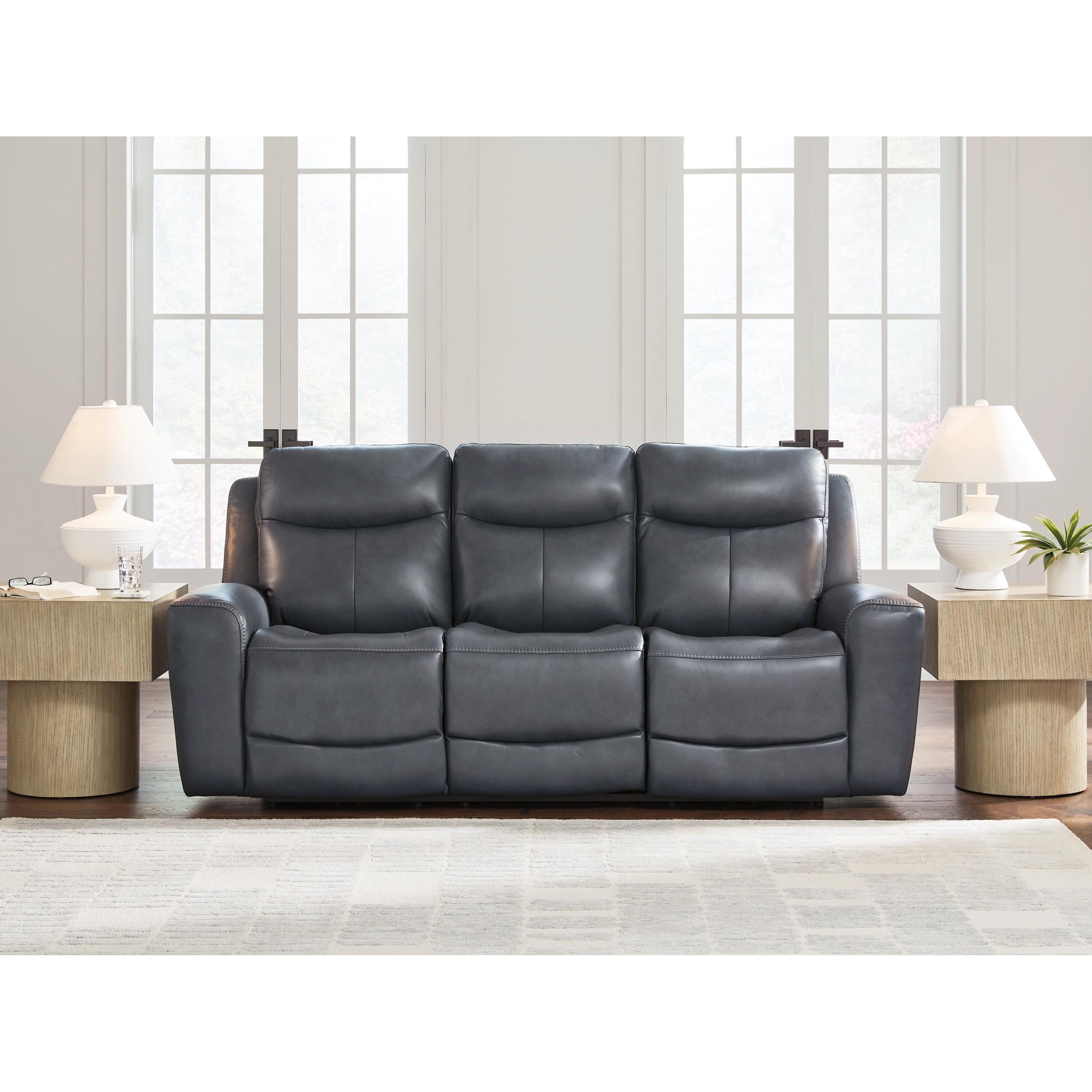 Signature Design by Ashley Next Move Power Reclining Leather Match Sofa PCU1210015 IMAGE 4