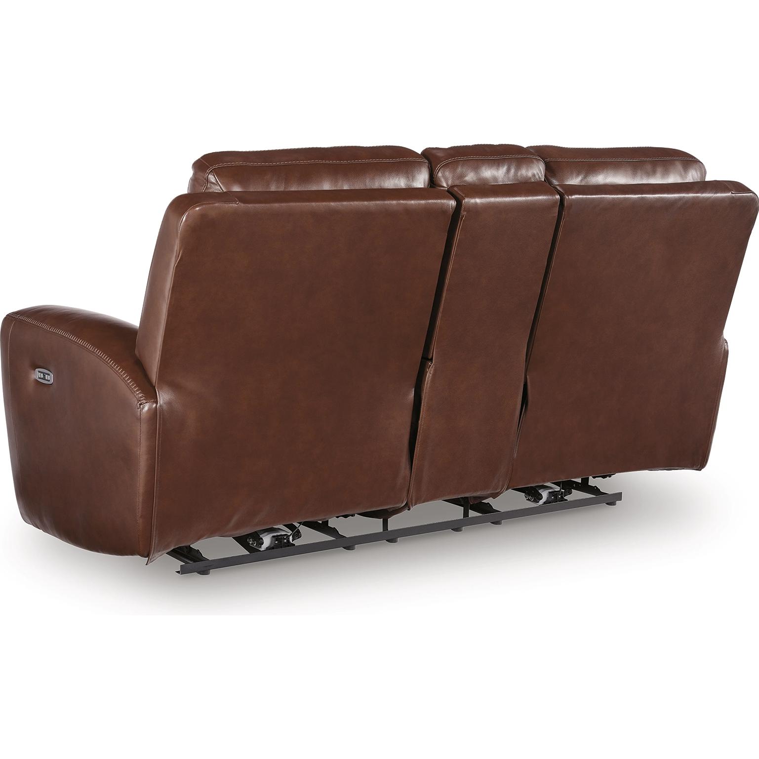 Signature Design by Ashley Next Move Power Reclining Leather Match Loveseat with Console PCU1210218 IMAGE 4
