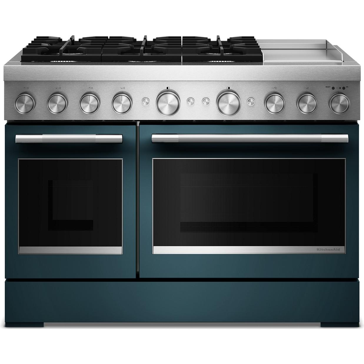 KitchenAid 48-inch Freestanding Commercial-Style Dual-Fuel Range with Griddle KFDD948SAG IMAGE 1