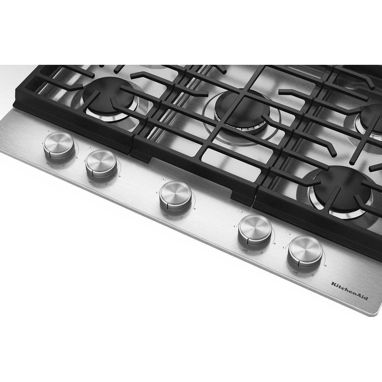KitchenAid 30-inch Built-in Gas Cooktop with 5 Burners KCGK330SSS IMAGE 3