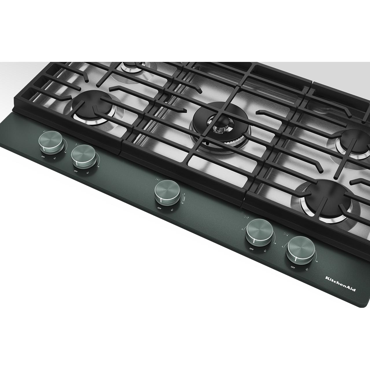 KitchenAid 36-inch Built-in Gas Cooktop with 5 Burners KCGK536SJP IMAGE 3