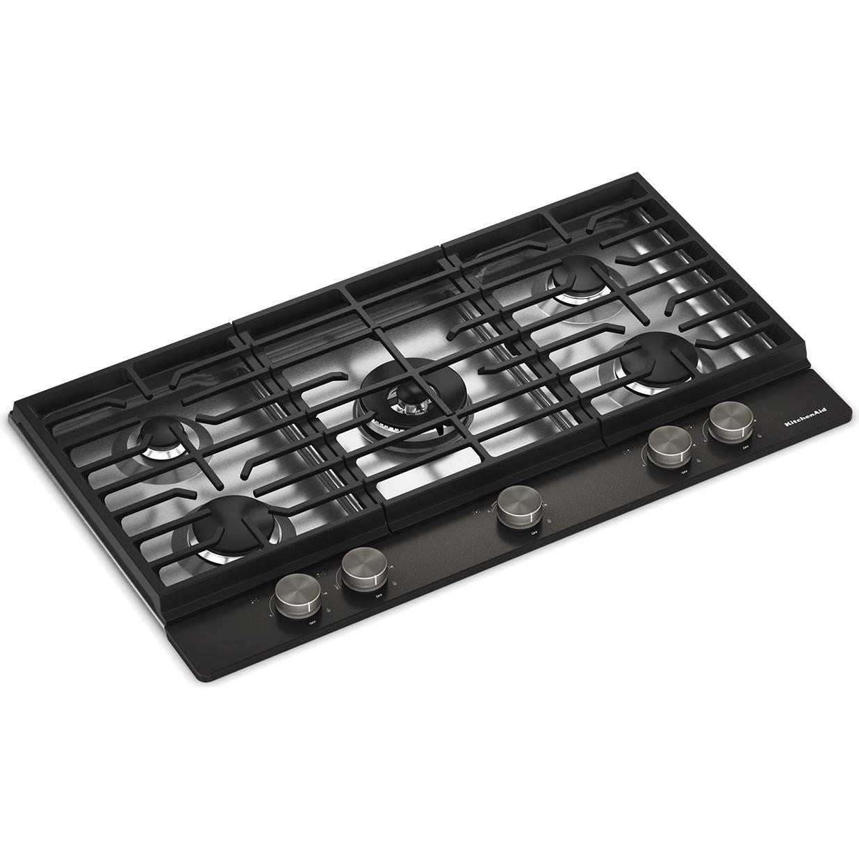 KitchenAid 36-inch Built-in Gas Cooktop with 5 Burners KCGK536SBE IMAGE 2